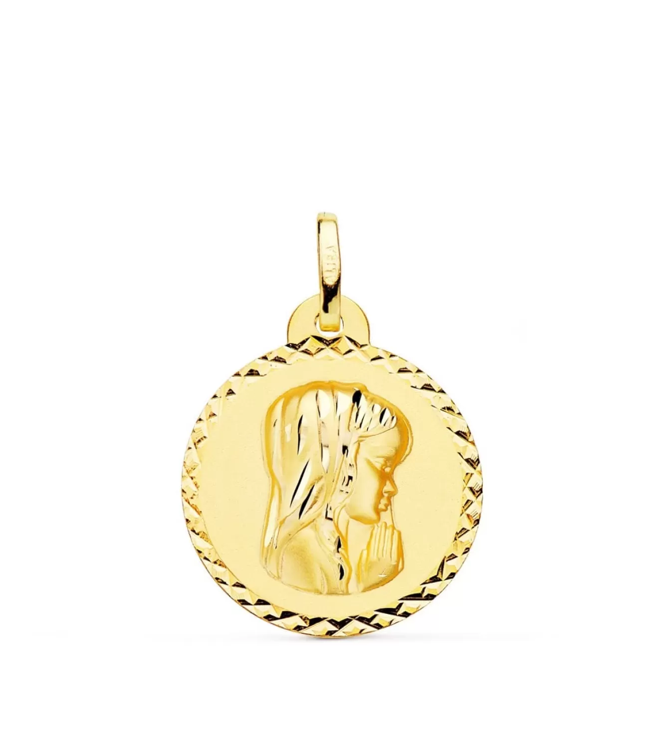 Medalla 18Kt 20Mm Virgen Niña Rezando Talla<Alda Joyeros New