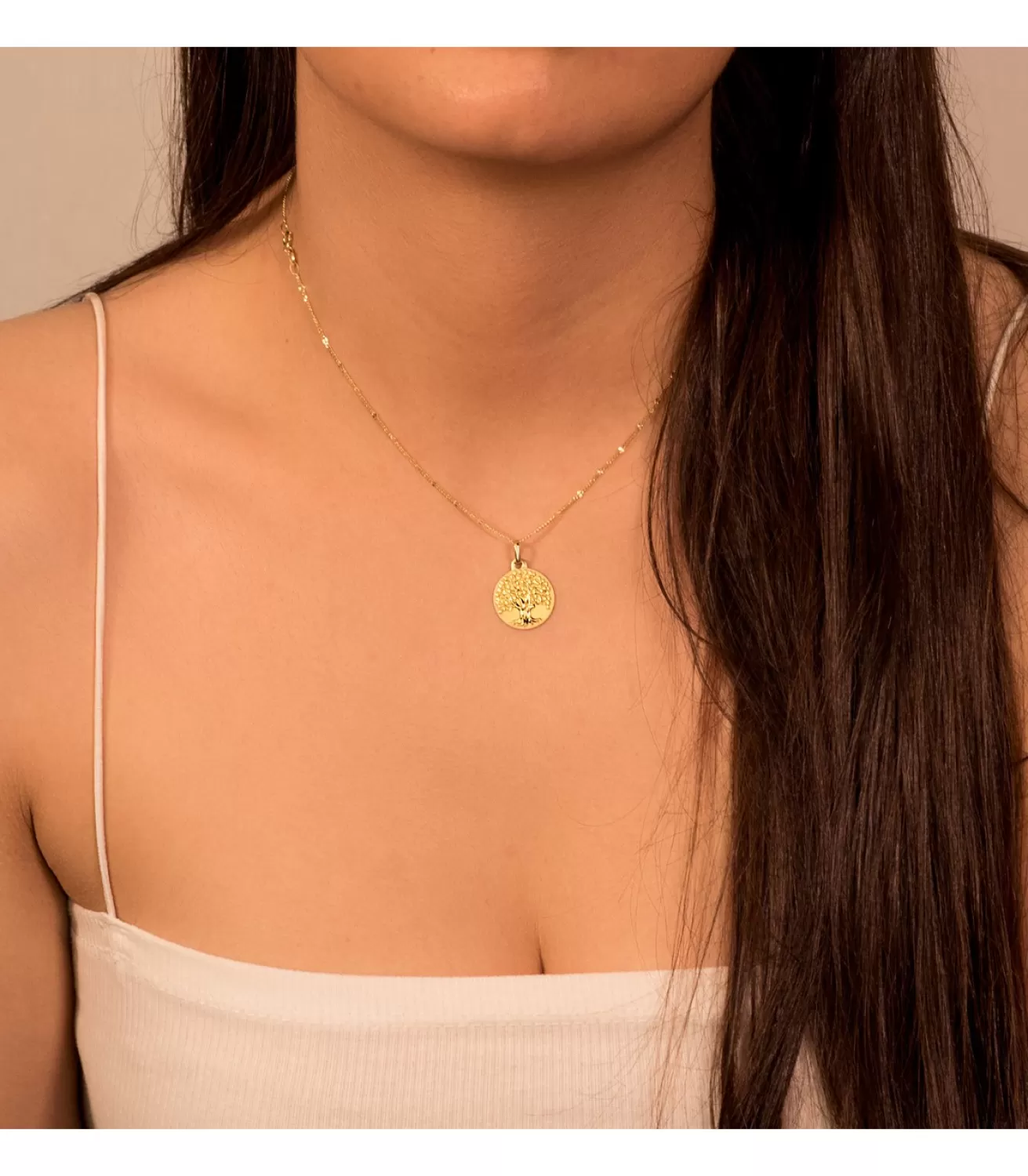 Medalla Arbol De La Vida Oro 18K 16 Mm Brillo<Alda Joyeros Discount