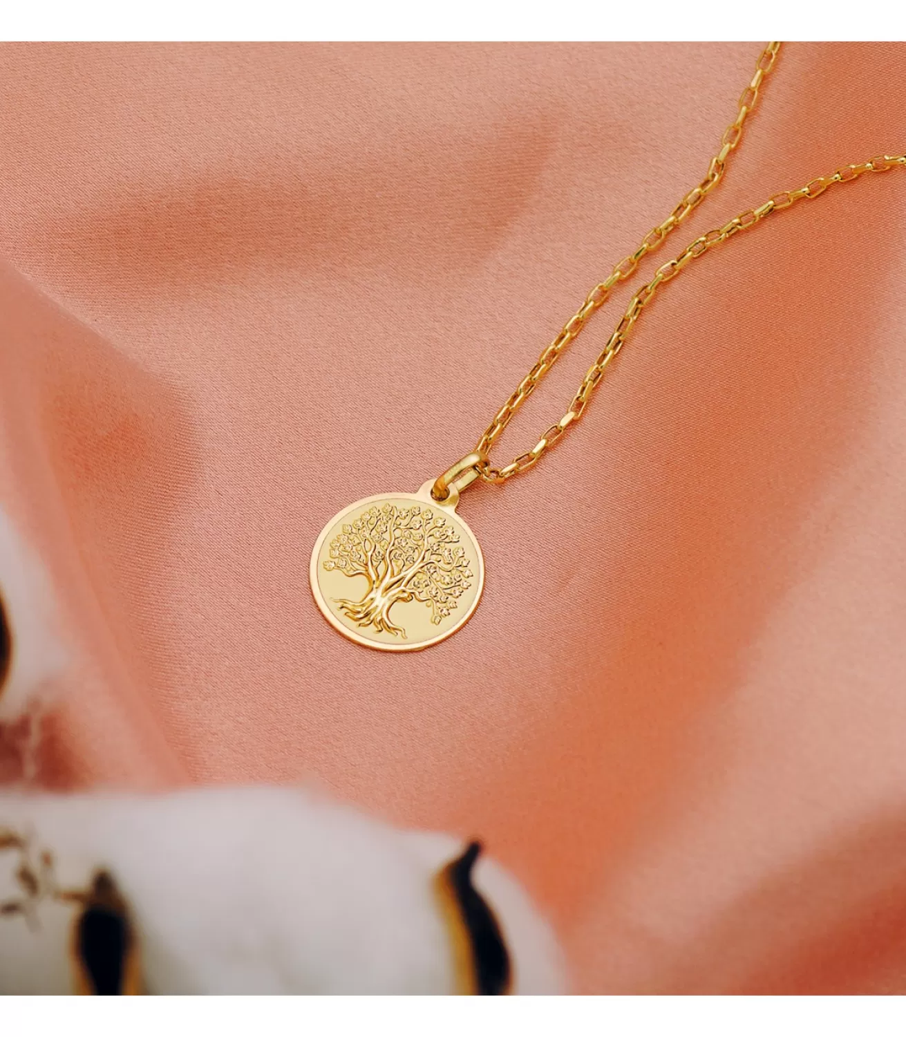 Medalla Arbol De La Vida Oro 18K 18 Mm Brillo<Alda Joyeros Shop