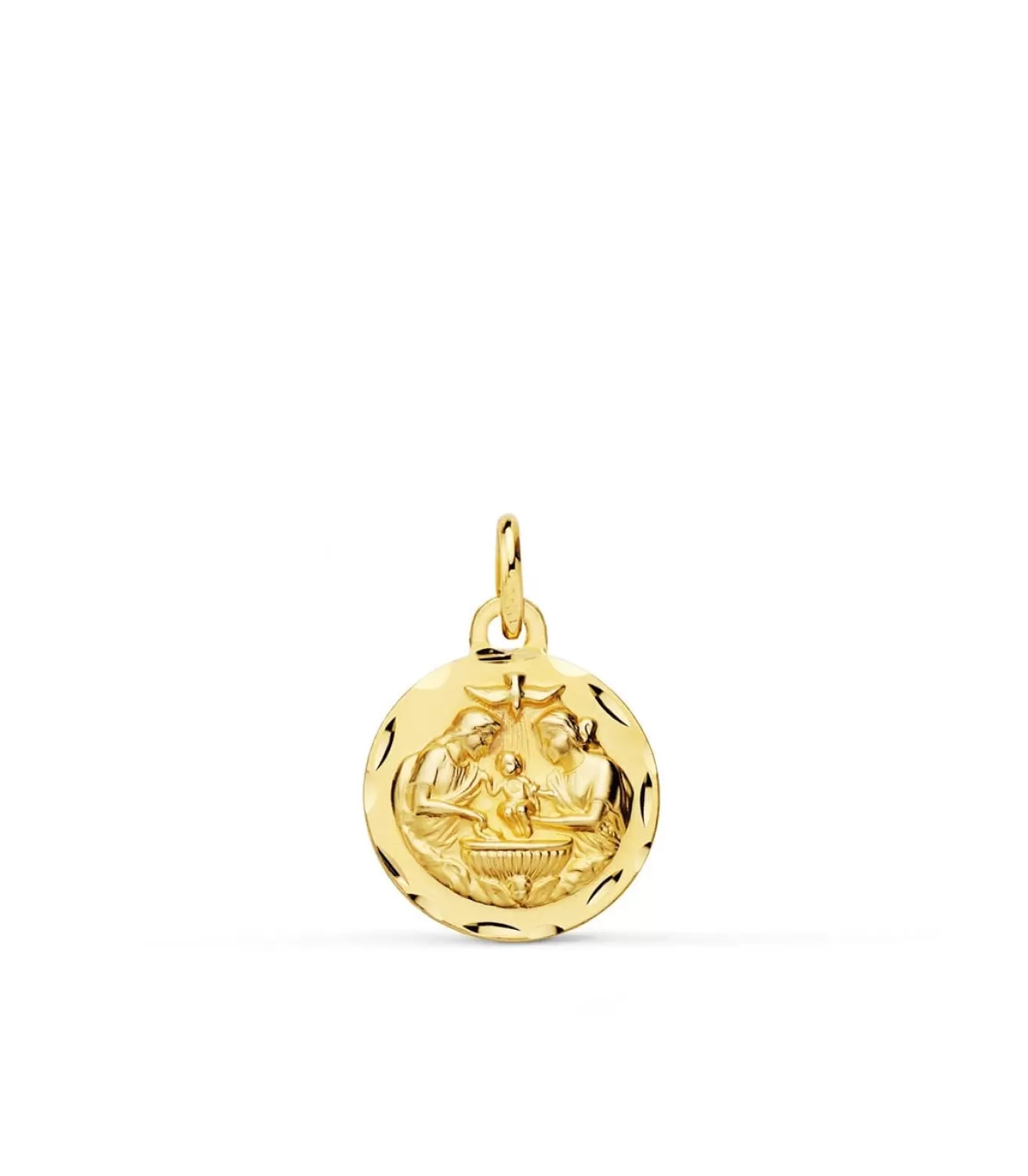 Medalla Bautismo Cristiano Oro 18K 14Mm<Alda Joyeros Hot