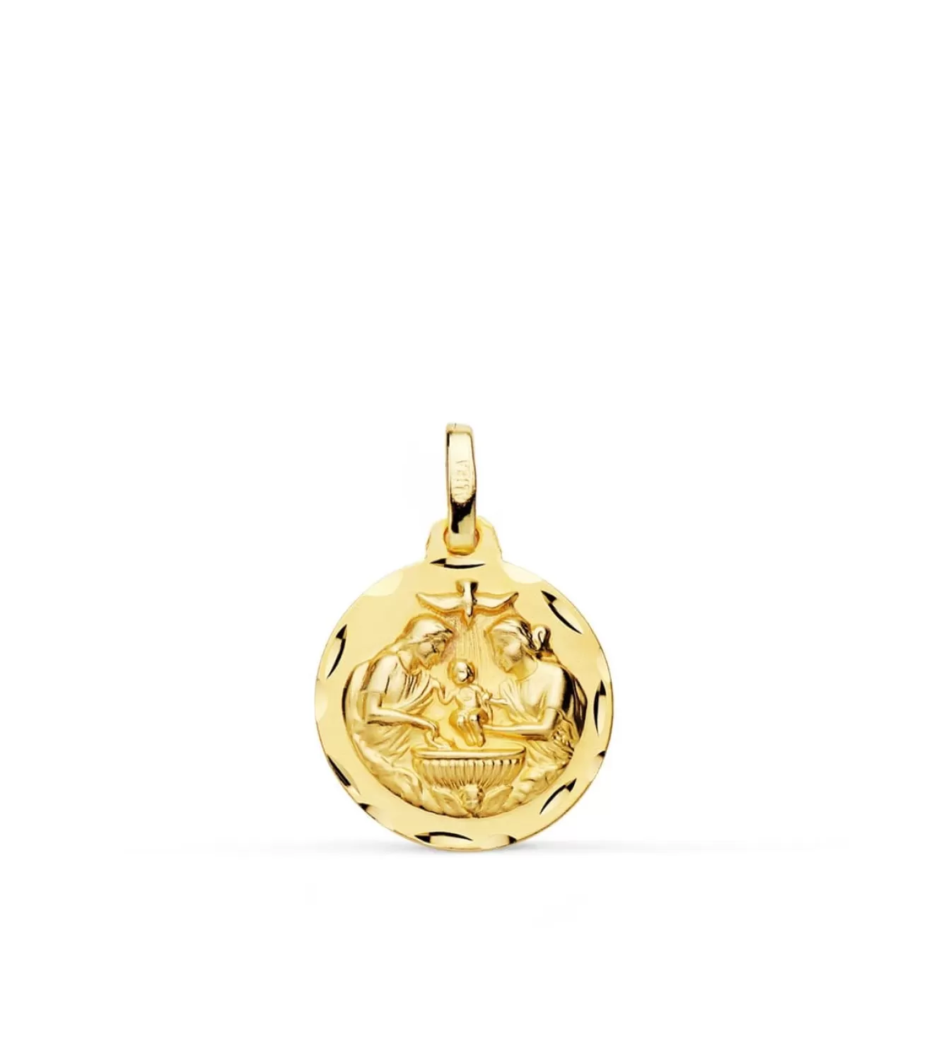 Medalla Bautismo Cristiano Oro 18K 16Mm<Alda Joyeros Shop