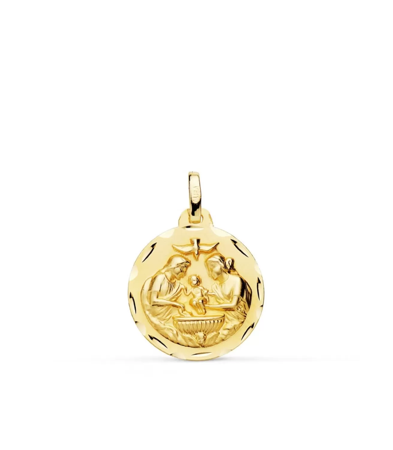 Medalla Bautismo Cristiano Oro 18K 18 Mm<Alda Joyeros Store