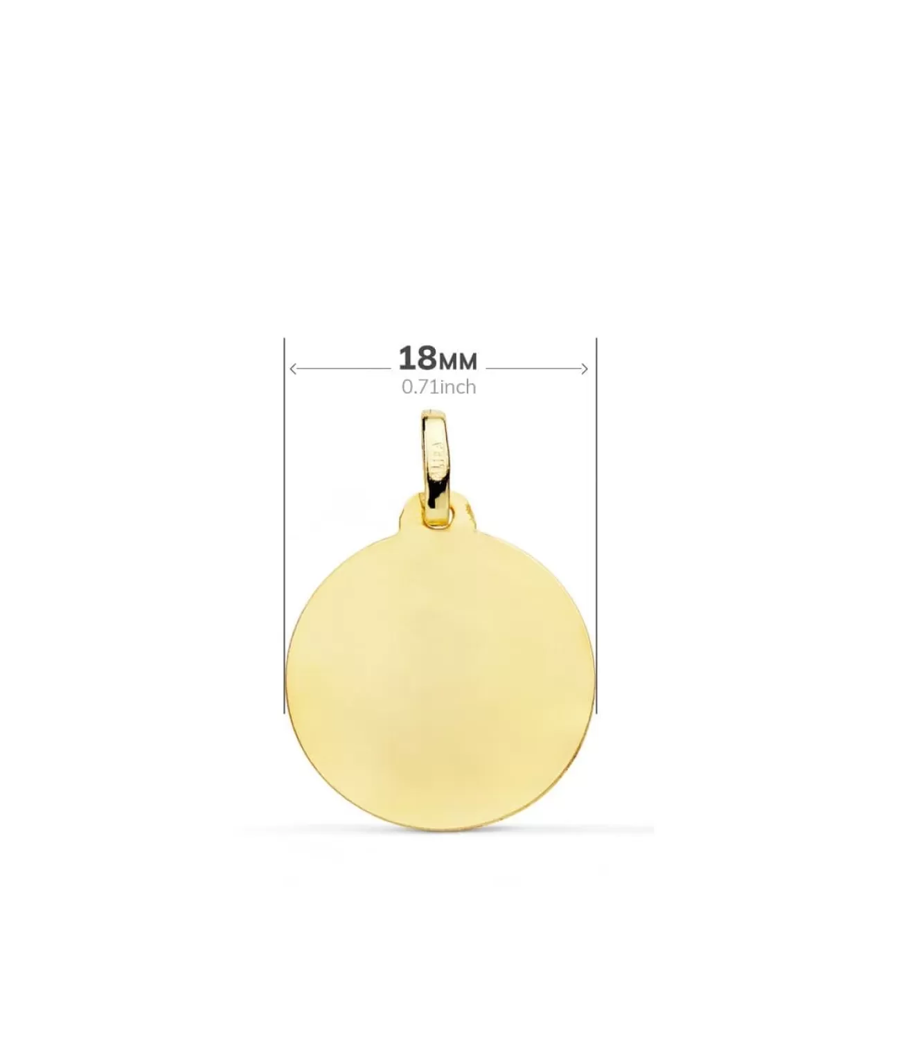 Medalla Bautismo Cristiano Oro 18K 18Mm Bisel<Alda Joyeros Store