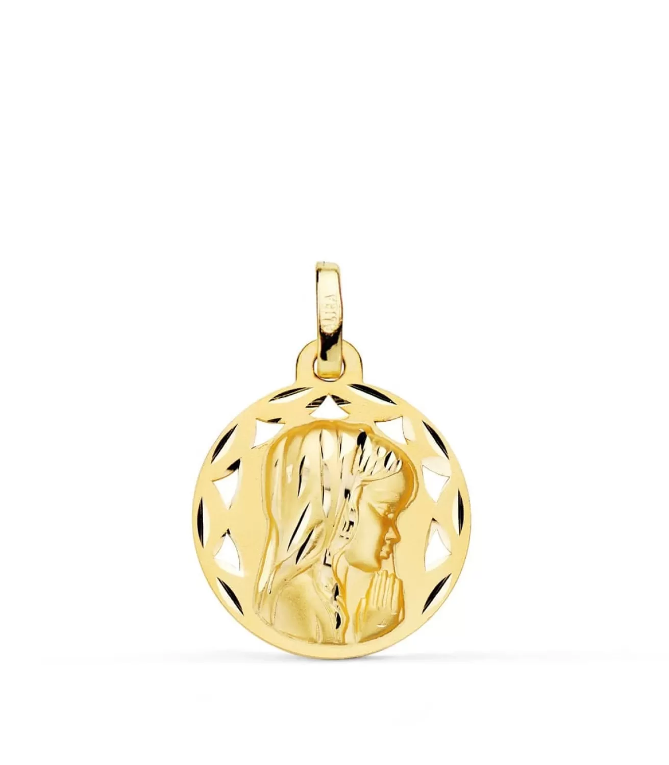 Medalla Calada 18K Virgen Niña Tallada 18Mm<Alda Joyeros Best Sale