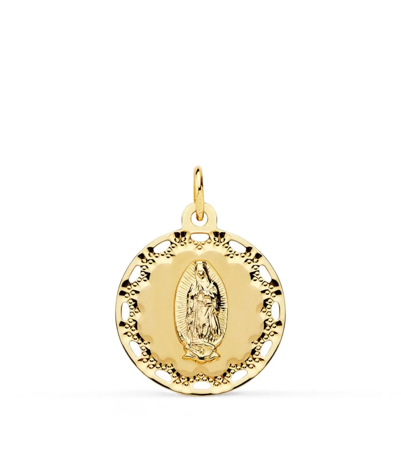 Medalla Calada Virgen De Guadalupe Mexico Oro 18K 18Mm<Alda Joyeros Fashion