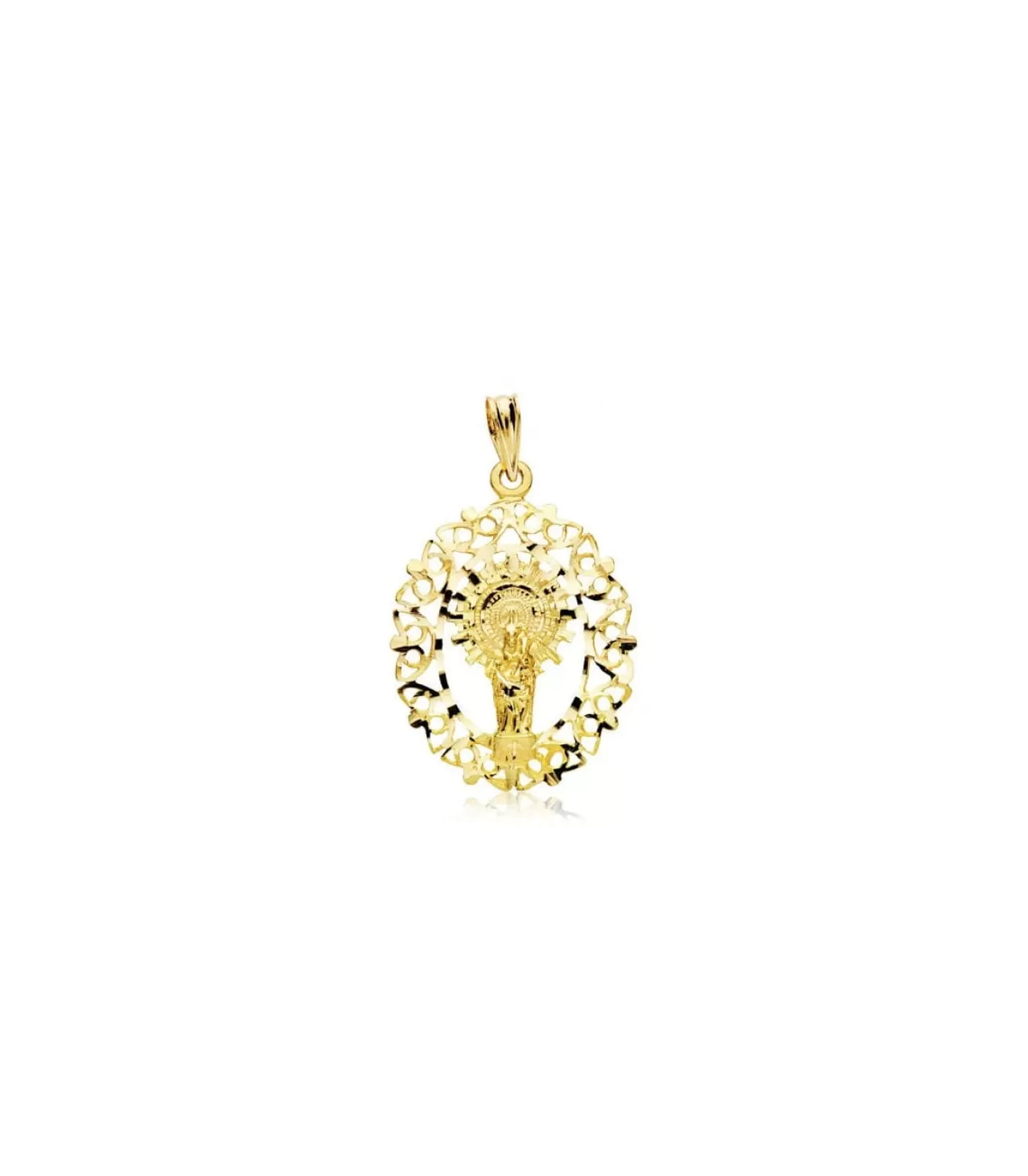Medalla Calada Virgen Del Pilar 18 Ktes 30Mm<Alda Joyeros New