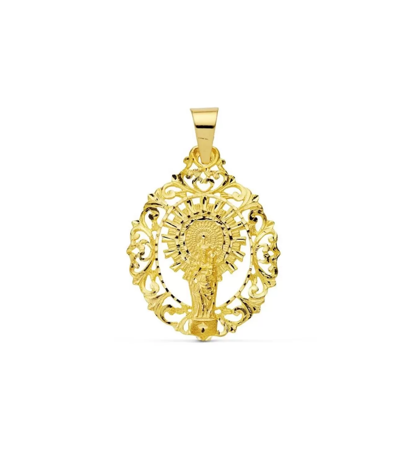 Medalla Calada Virgen Del Pilar 18 Ktes 40Mm<Alda Joyeros Best