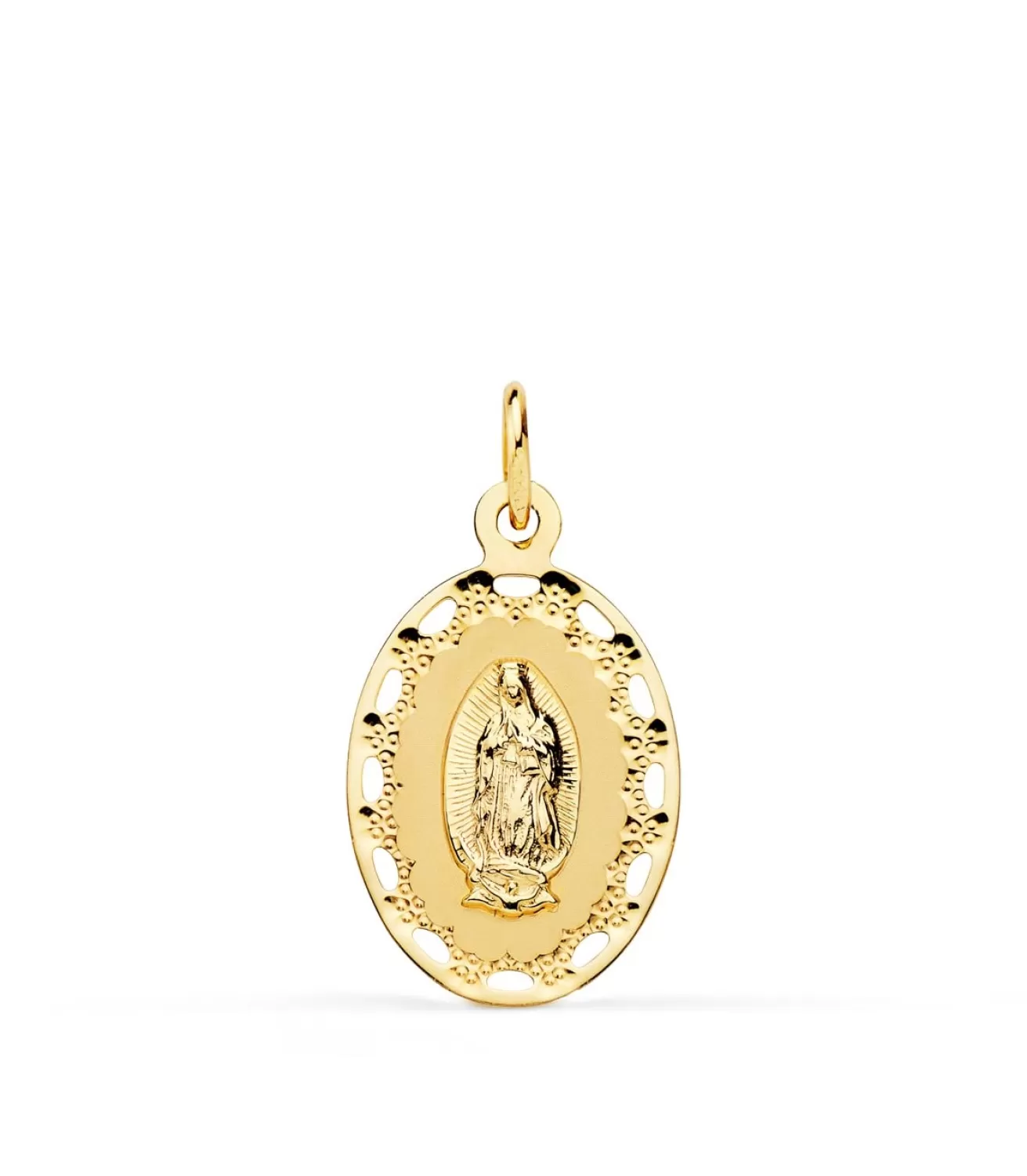 Medalla Cerco V. Guadalupe Mexico Oro 18 K 23 Mm<Alda Joyeros Best Sale