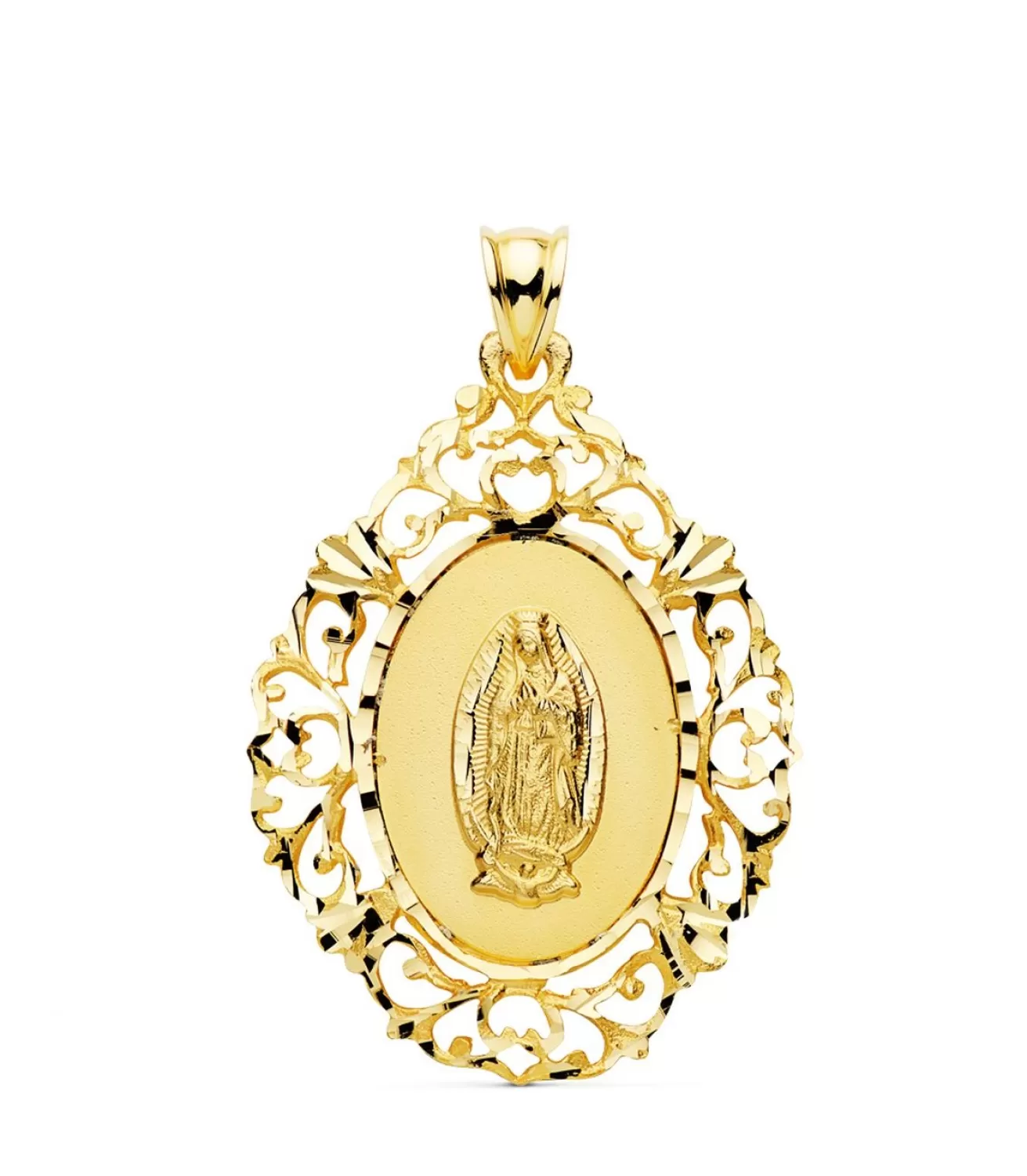 Medalla Cerco Virgen De Guadalupe Mexico 18K 36Mm<Alda Joyeros Cheap