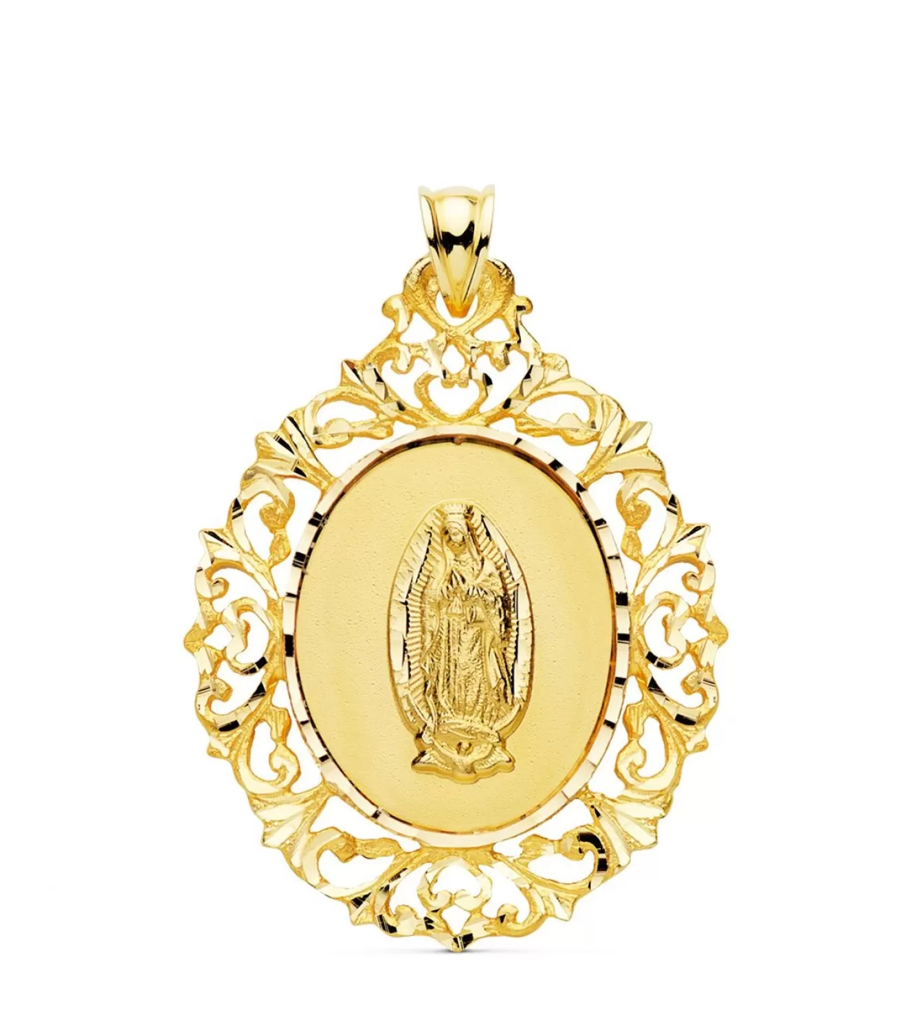 Medalla Cerco Virgen De Guadalupe Mexico 18K 39Mm<Alda Joyeros Discount