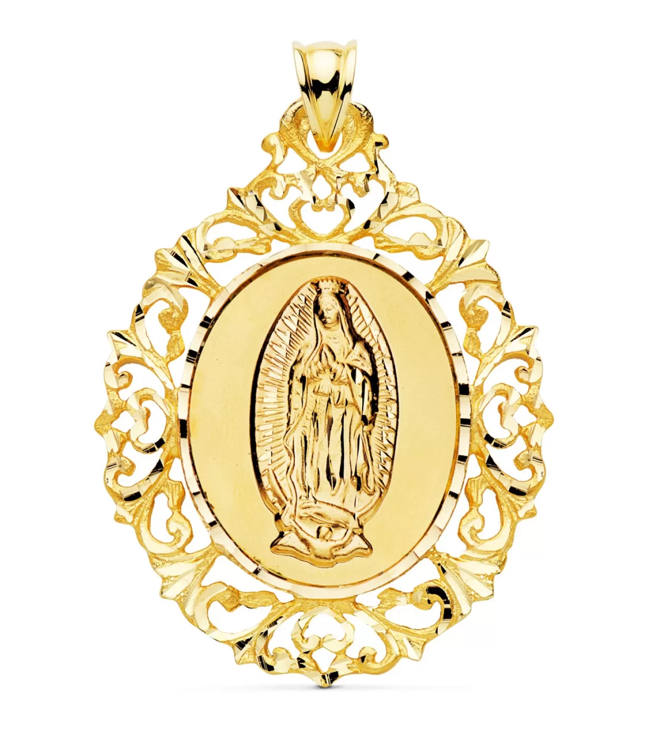 Medalla Cerco Virgen De Guadalupe Mexico 18K 50Mm<Alda Joyeros Flash Sale