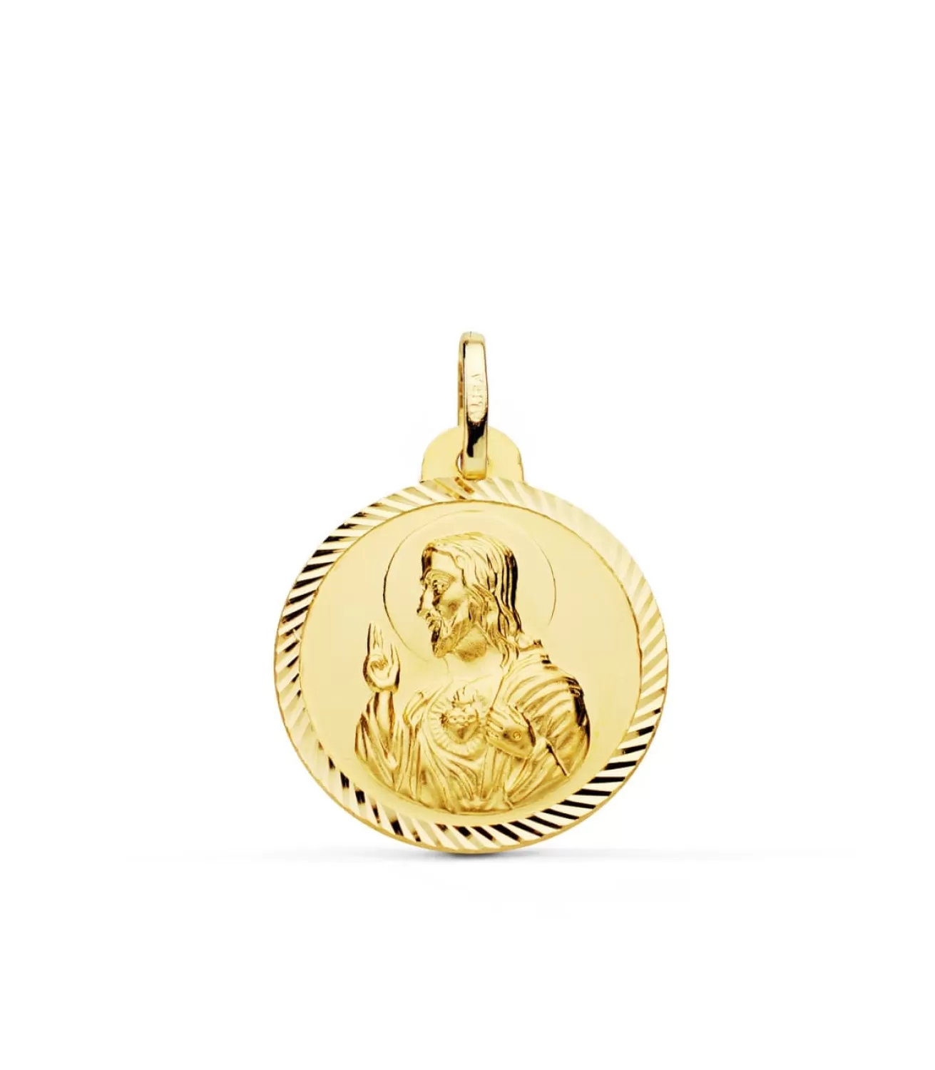 Medalla Corazon De Jesus Oro 18K 22 Mm Helice<Alda Joyeros New