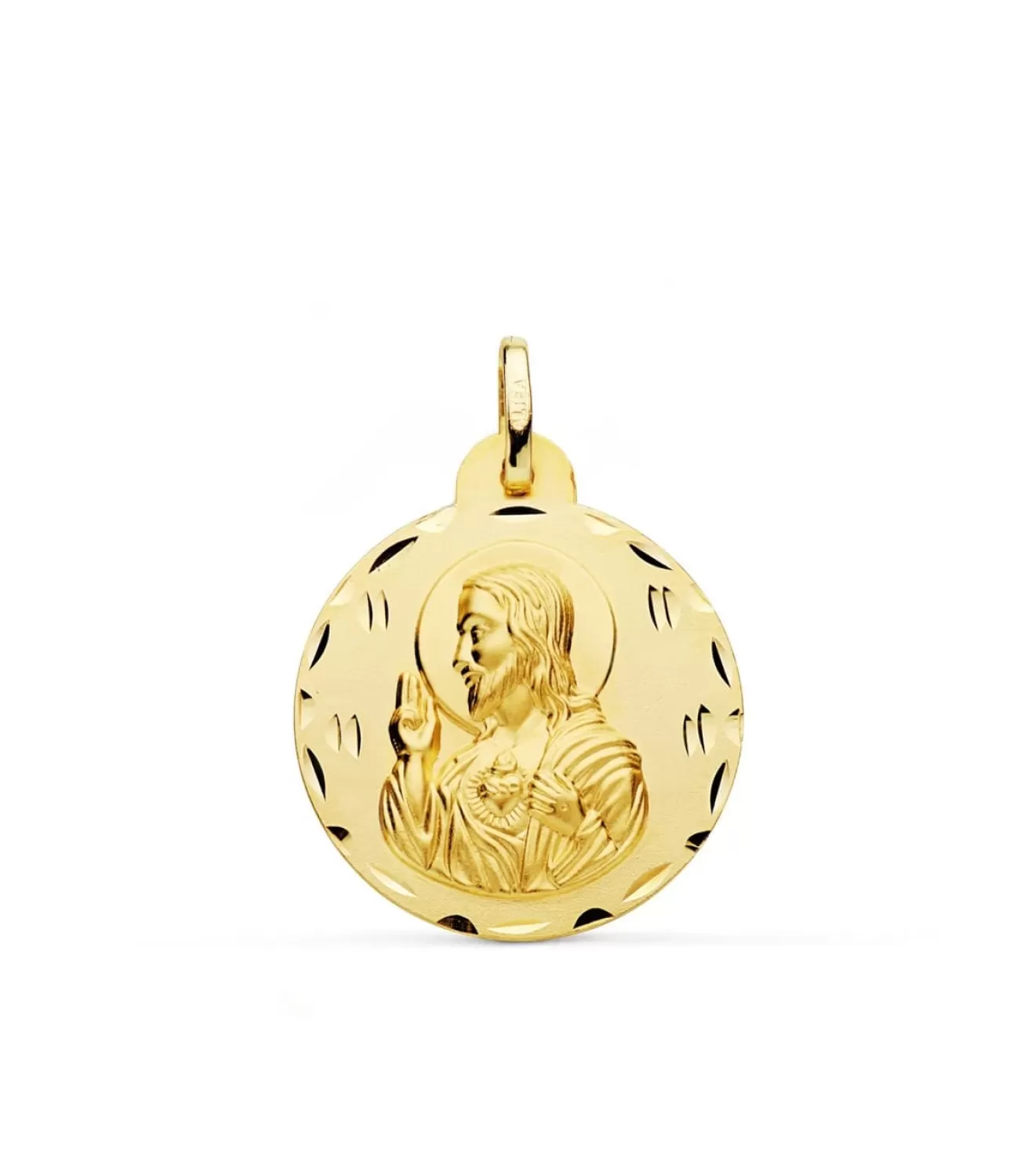 Medalla Corazon De Jesus Oro 18K 24 Mm Tallada<Alda Joyeros Store