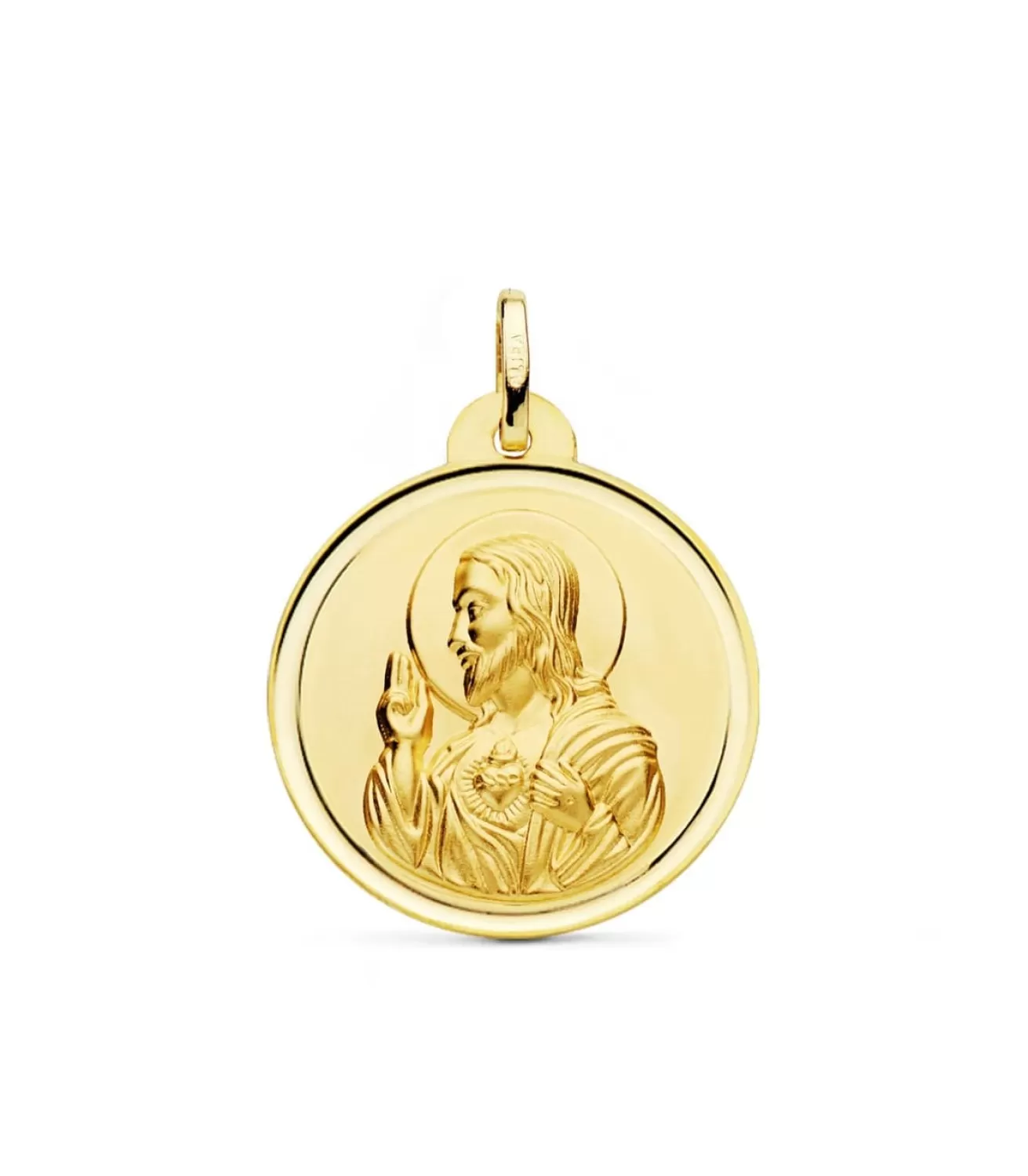 Medalla Corazon De Jesus Oro 18K 26 Mm Bisel<Alda Joyeros New