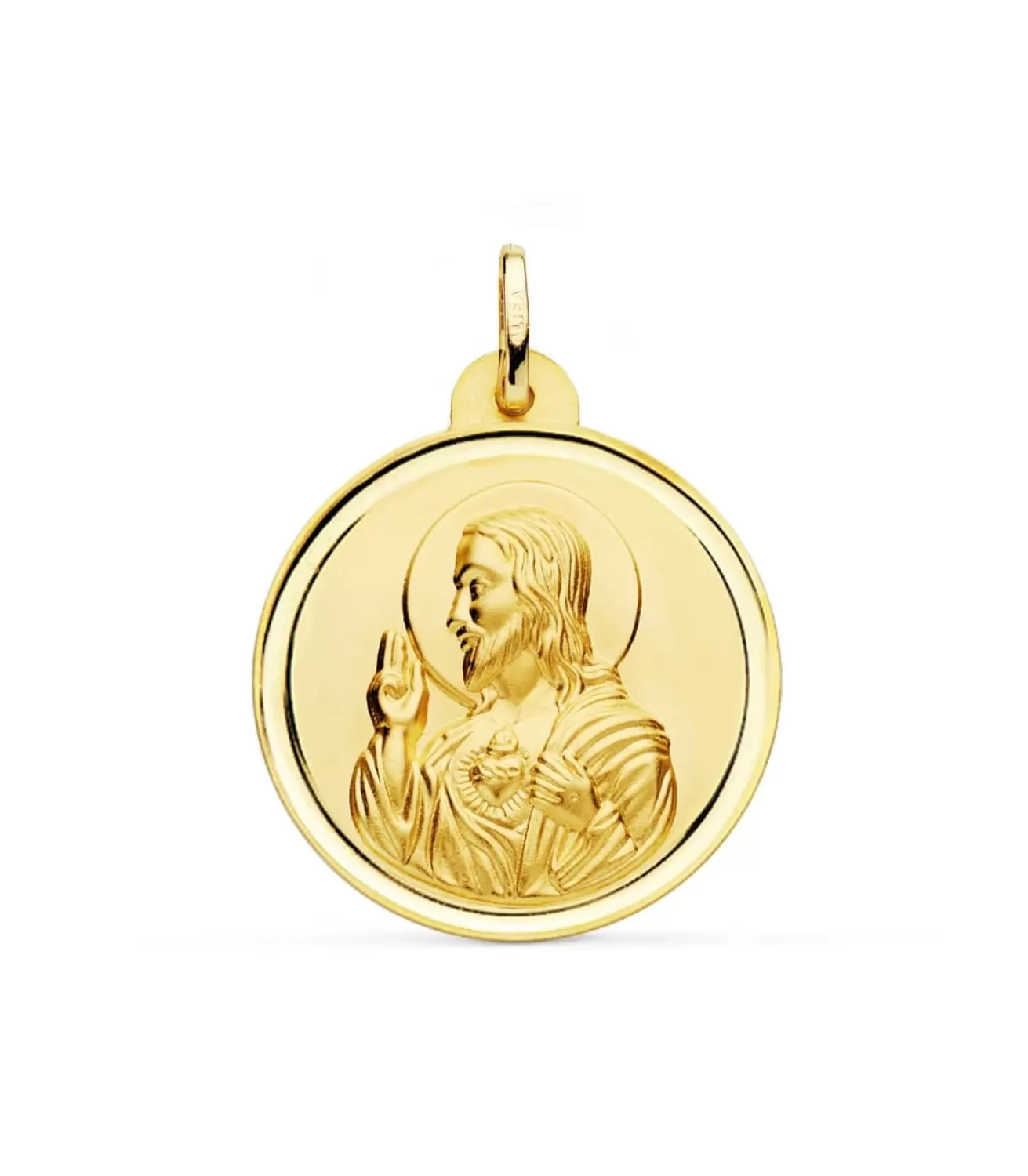 Medalla Corazon De Jesus Oro 18K 28 Mm Bisel<Alda Joyeros Outlet