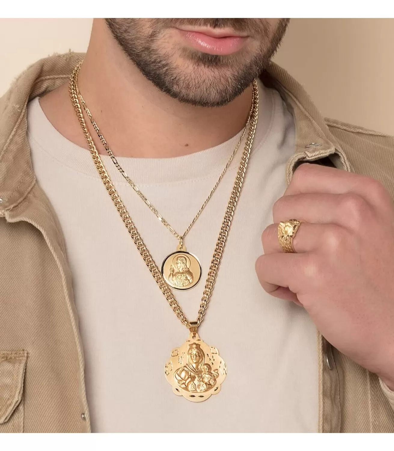 Medalla Corazon De Jesus Oro 18K 28 Mm Bisel<Alda Joyeros Outlet