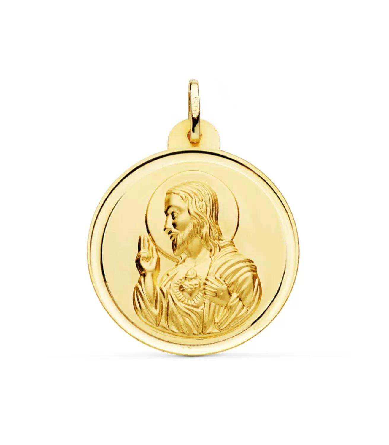 Medalla Corazon De Jesus Oro 18K 30 Mm Bisel<Alda Joyeros Outlet