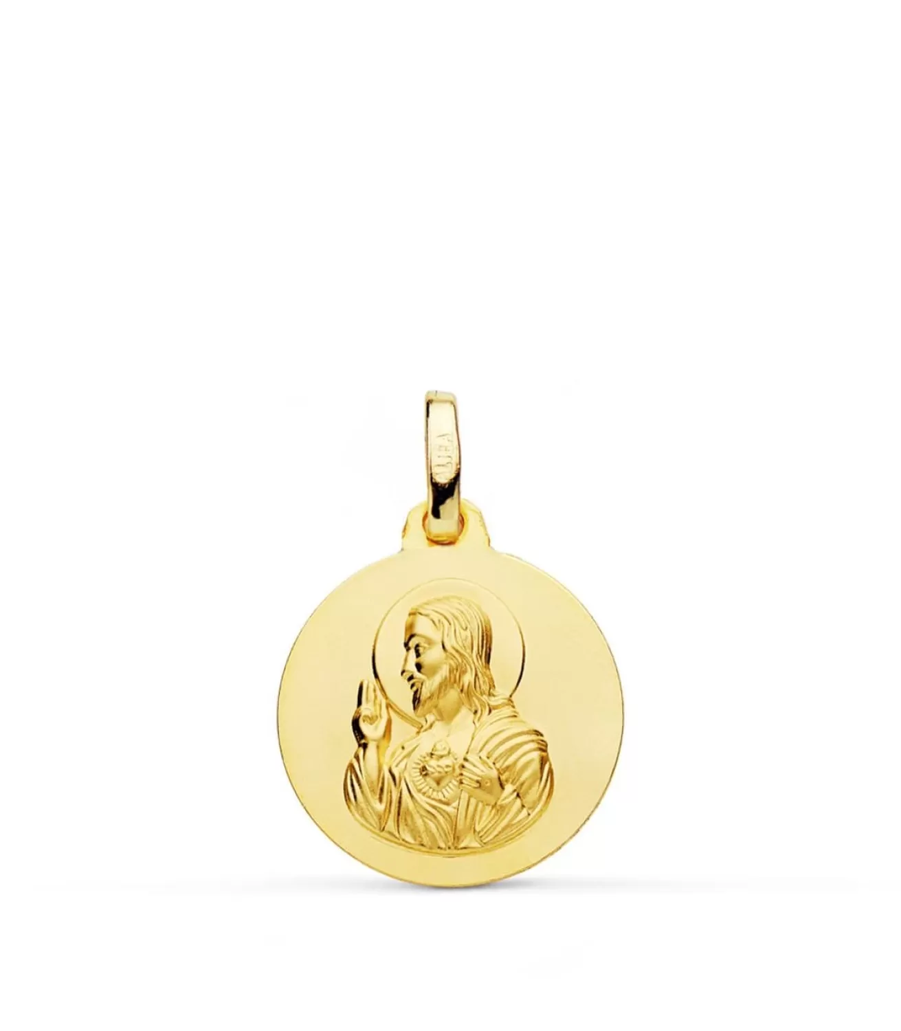 Medalla Corazon De Jesus Oro Amarillo 18 K 16 Mm<Alda Joyeros Store