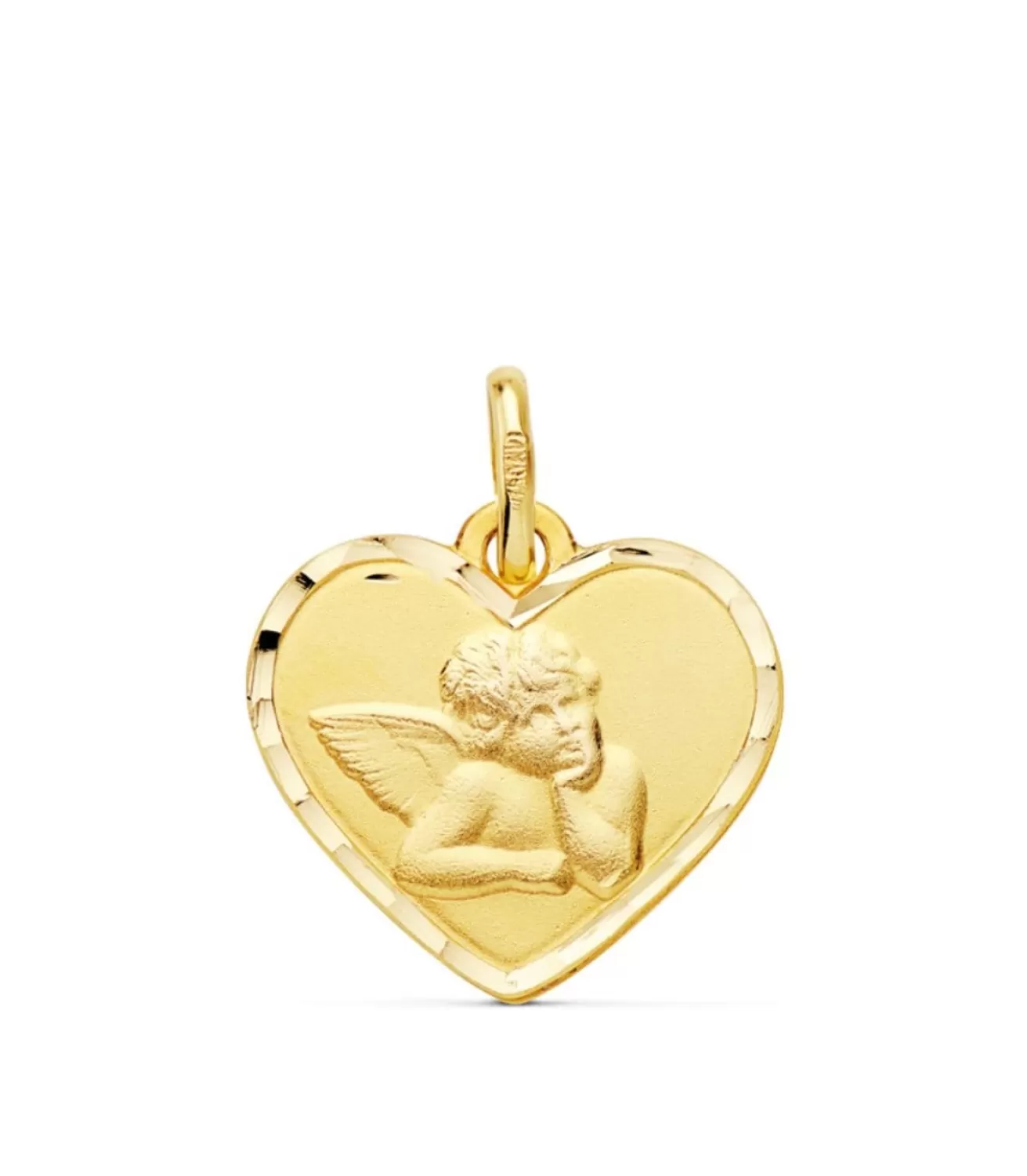 Medalla Corazon Ángel Querubin Oro 18K 14Mm<Alda Joyeros Fashion