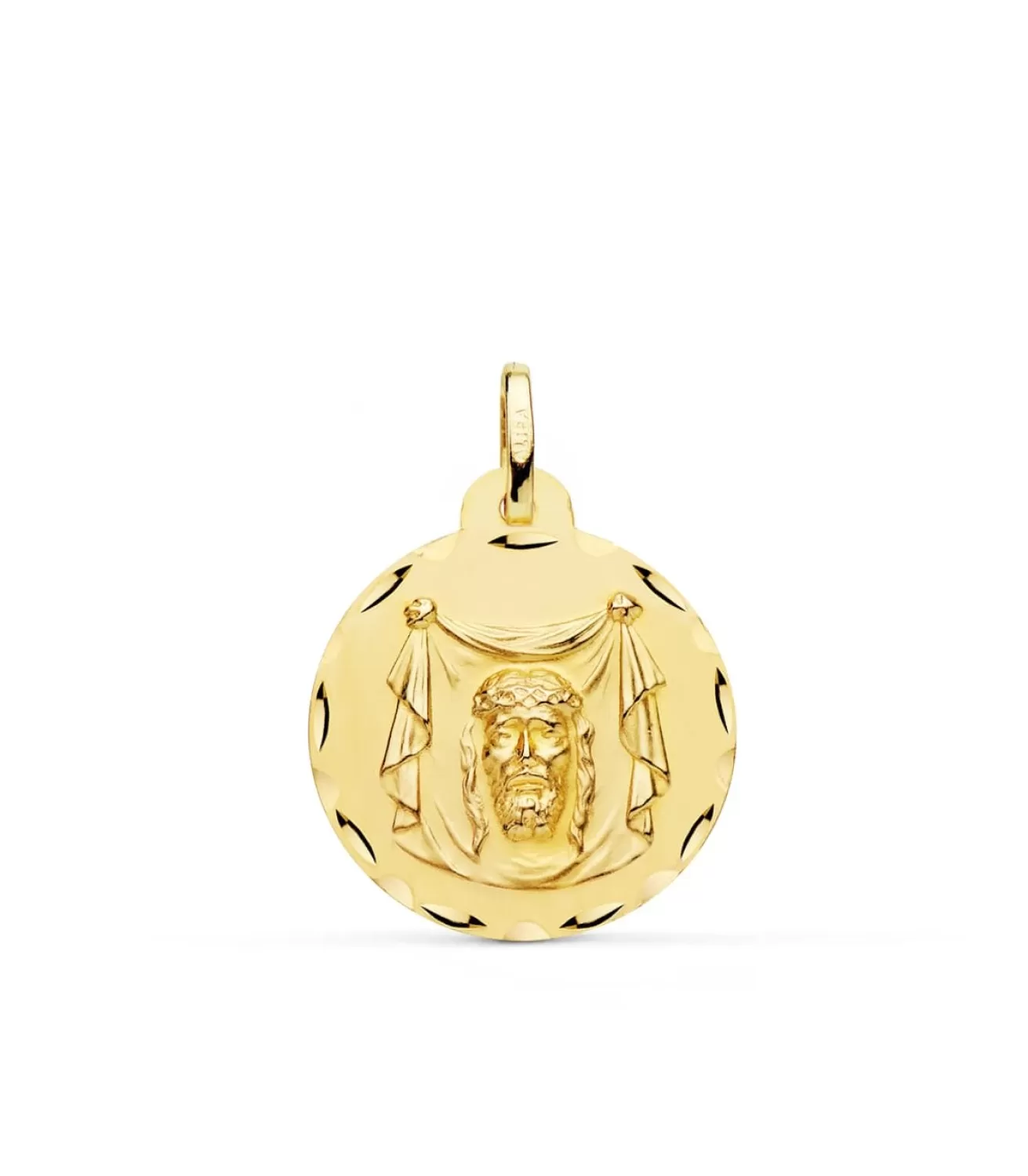 Medalla Cristo Santa Faz Oro 18K 22Mm Tallada<Alda Joyeros Fashion