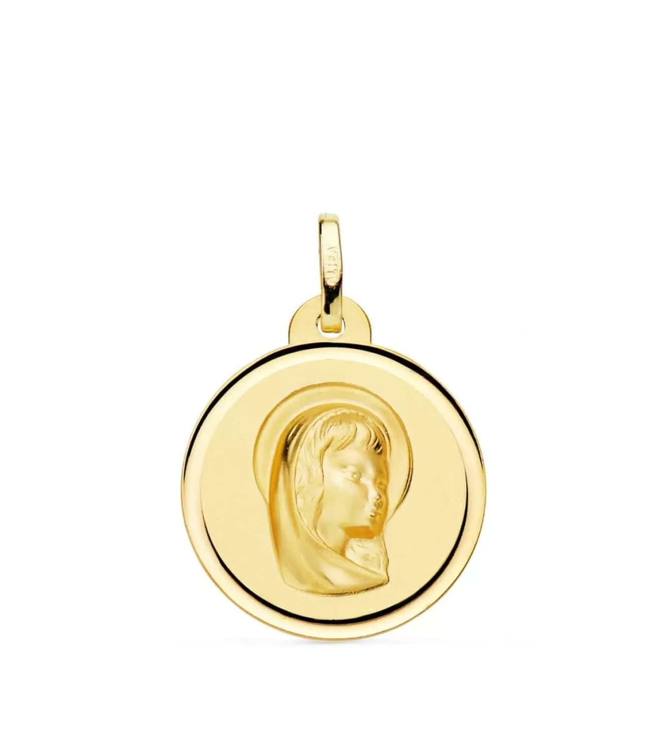 Medalla De Oro 18K Virgen Niña Bisel 20Mm<Alda Joyeros Cheap
