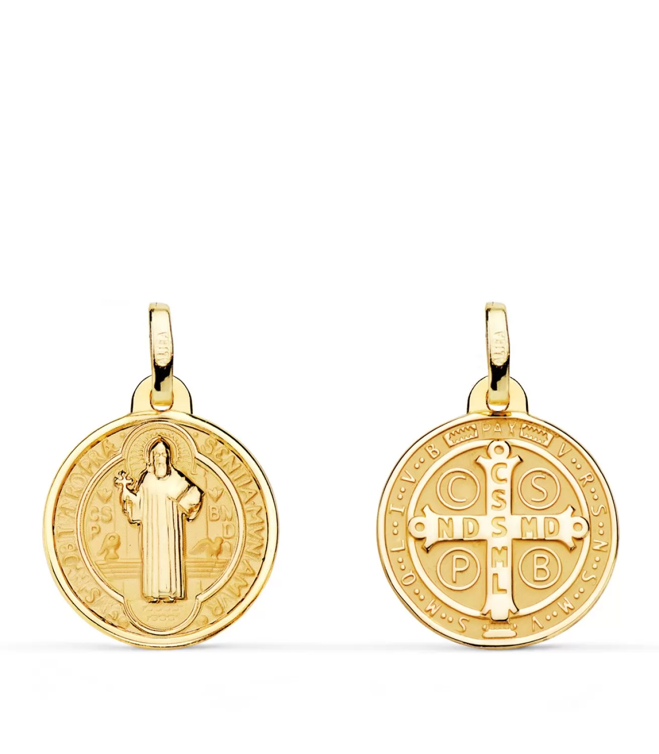 Medalla De San Benito Oro 18K Mate Y Brillo 16Mm<Alda Joyeros Best