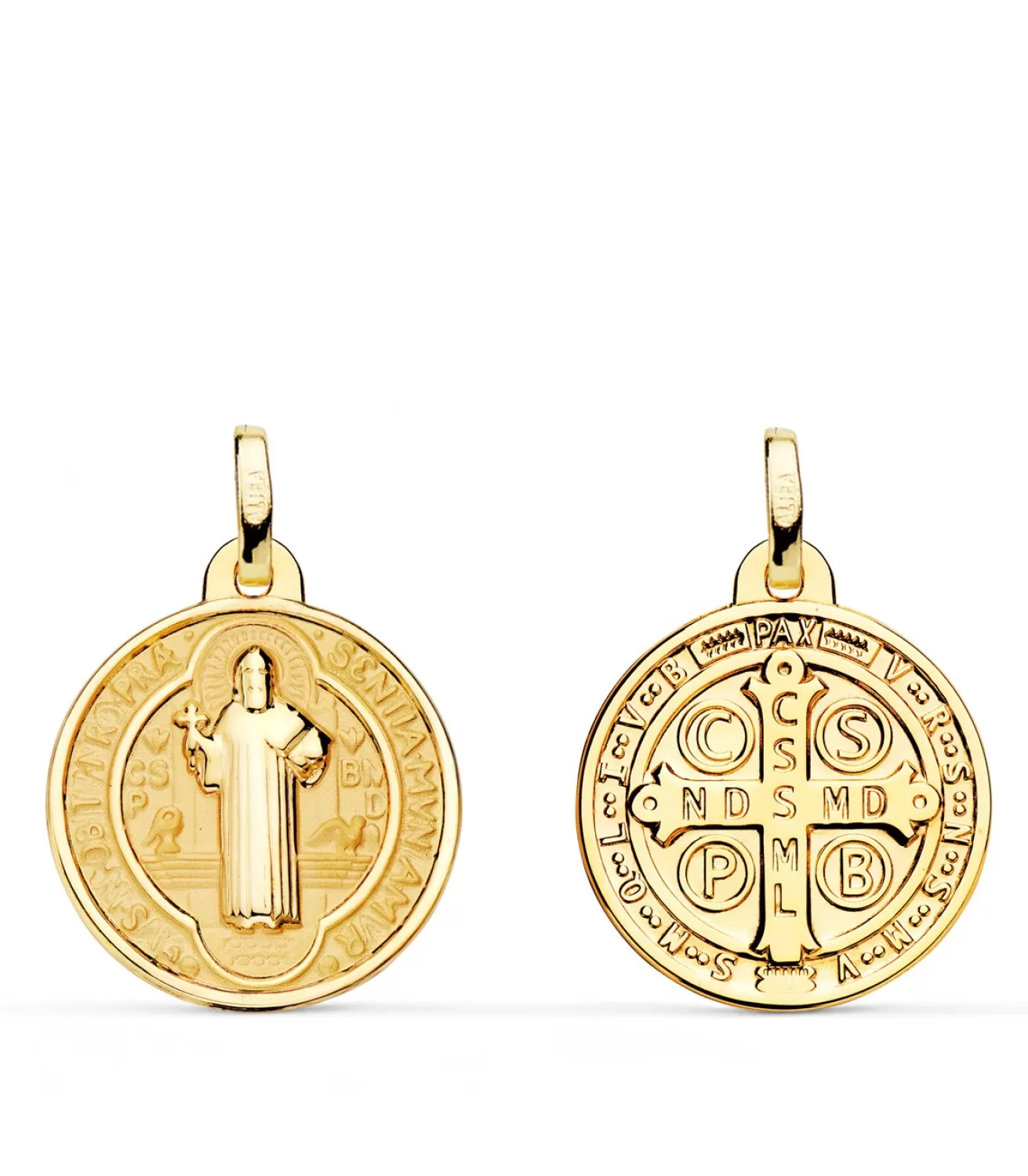 Medalla De San Benito Oro 18K Mate Y Brillo 18Mm<Alda Joyeros Best