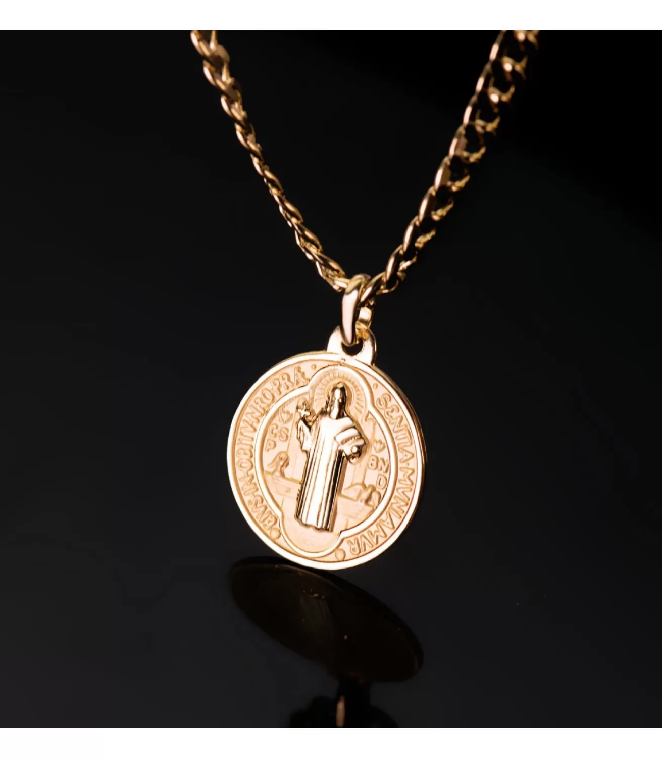 Medalla De San Benito Oro 18K Mate Y Brillo 18Mm<Alda Joyeros Best