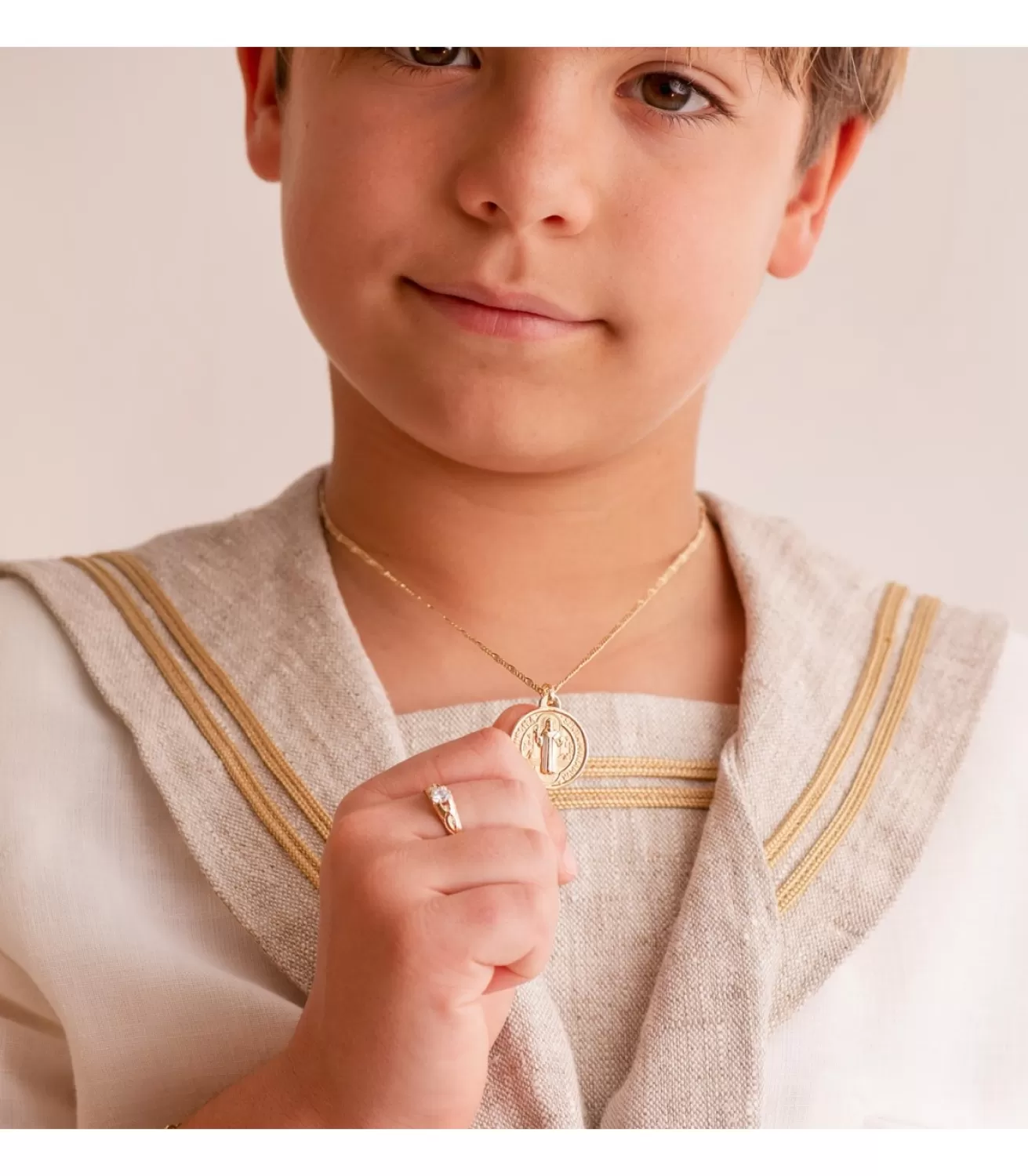 Medalla De San Benito Oro 18K Mate Y Brillo 20Mm<Alda Joyeros Store