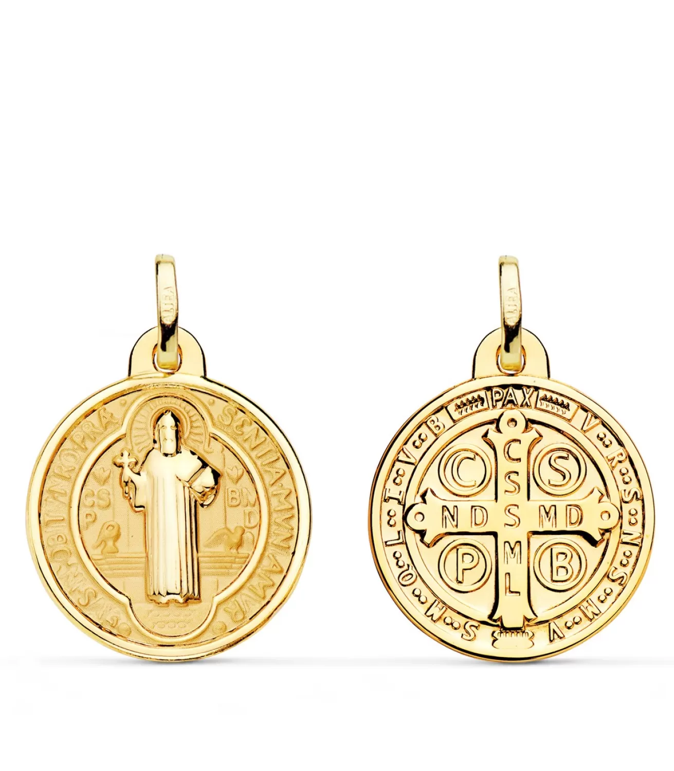 Medalla De San Benito Oro 18K Mate Y Brillo 24Mm<Alda Joyeros Discount