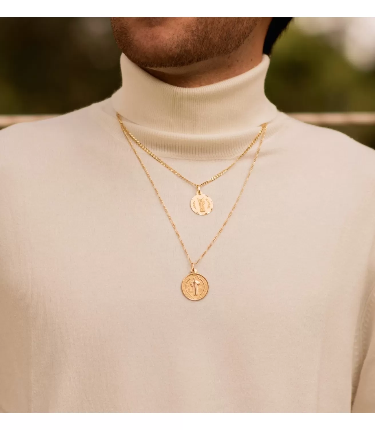 Medalla De San Benito Oro 18K Mate Y Brillo 24Mm<Alda Joyeros Discount