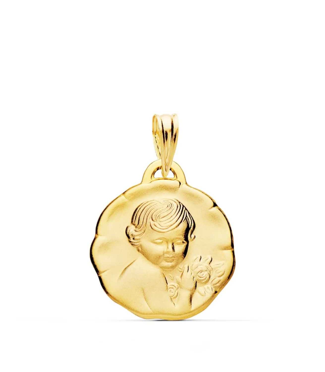 Medalla Dulce Nino De La Flor Oro 18K 17Mm<Alda Joyeros Discount