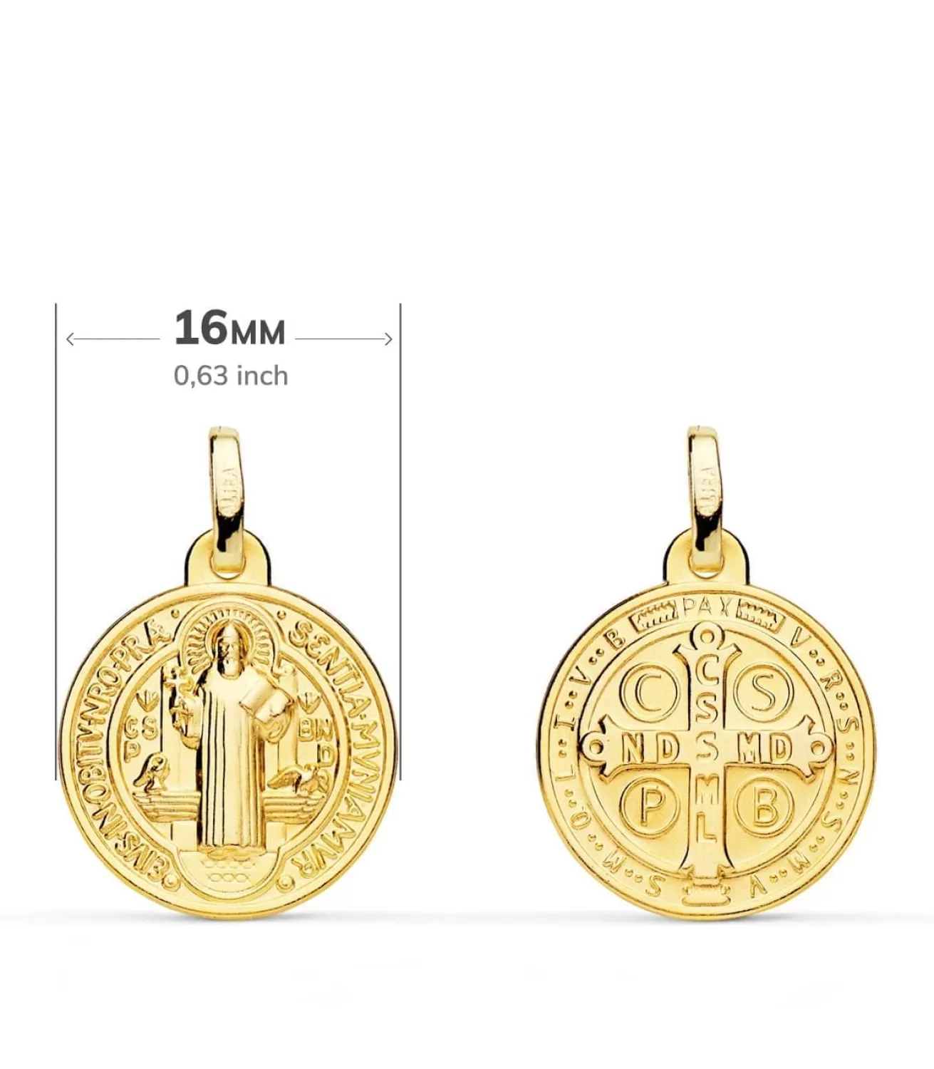 Medalla Escapulario San Benito Monje Oro 18K 16Mm<Alda Joyeros Discount