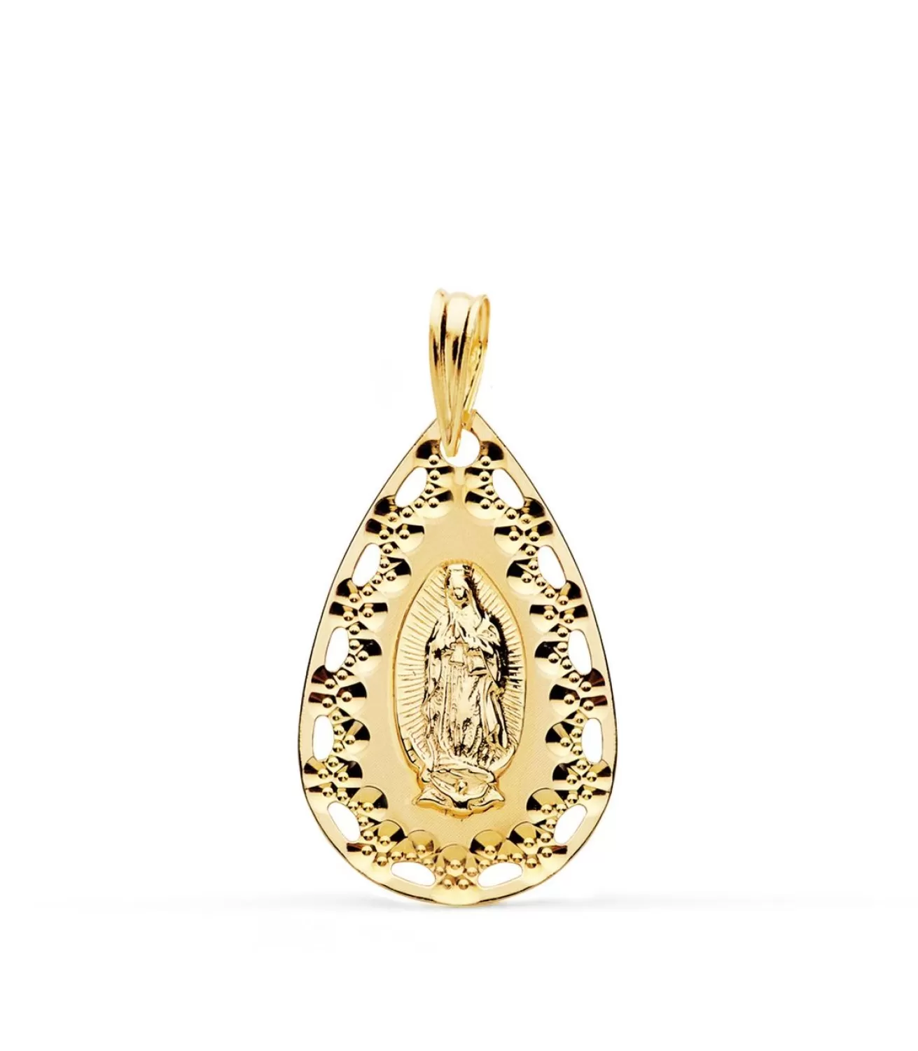 Medalla Gota Virgen De Guadalupe Mexico Oro 18K 18Mm<Alda Joyeros Cheap