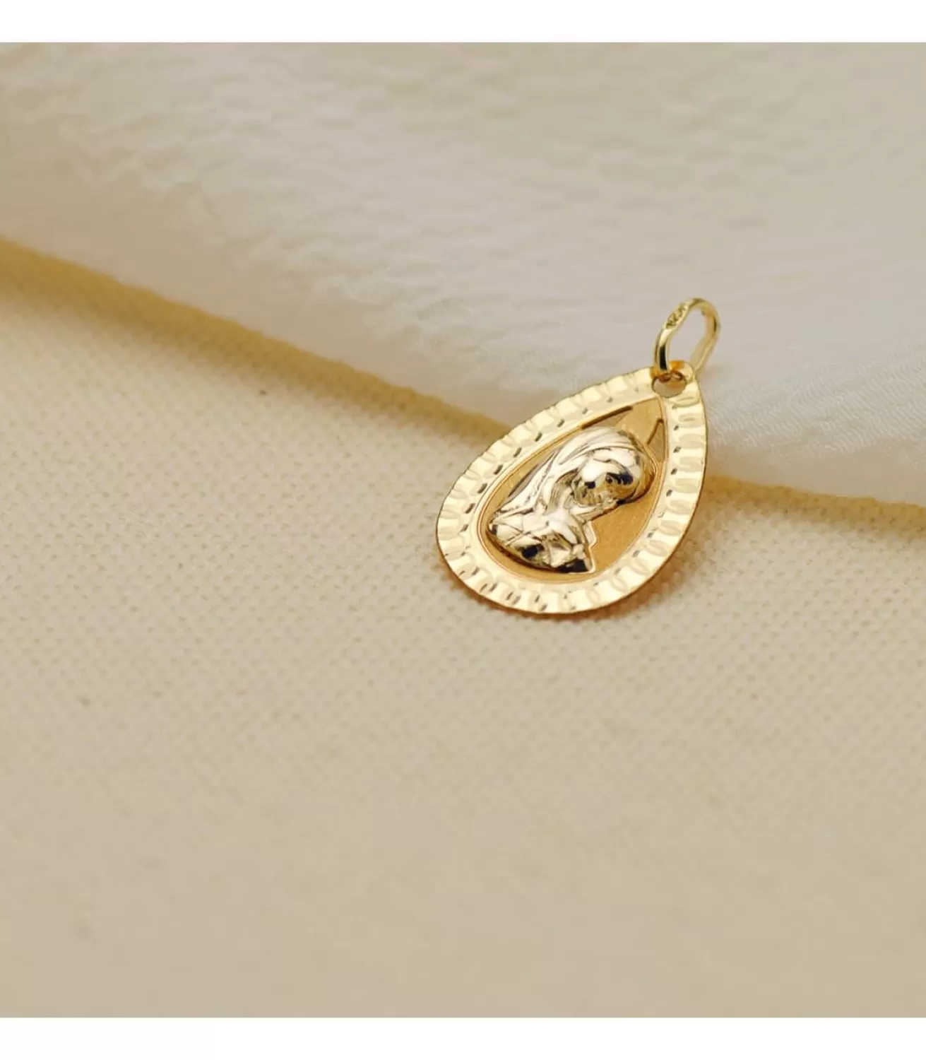 Medalla Gota Virgen Niña Oro 9K 20Mm<Alda Joyeros Best Sale