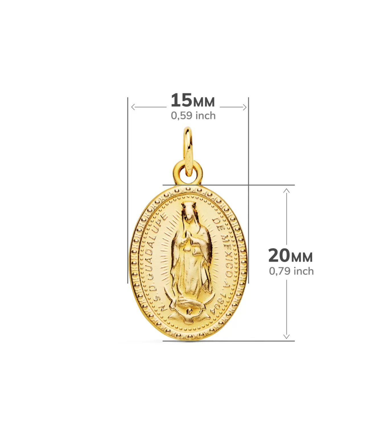 Medalla Guadalupe Bandera Mexico Oro 18K 20Mm Oval<Alda Joyeros Cheap