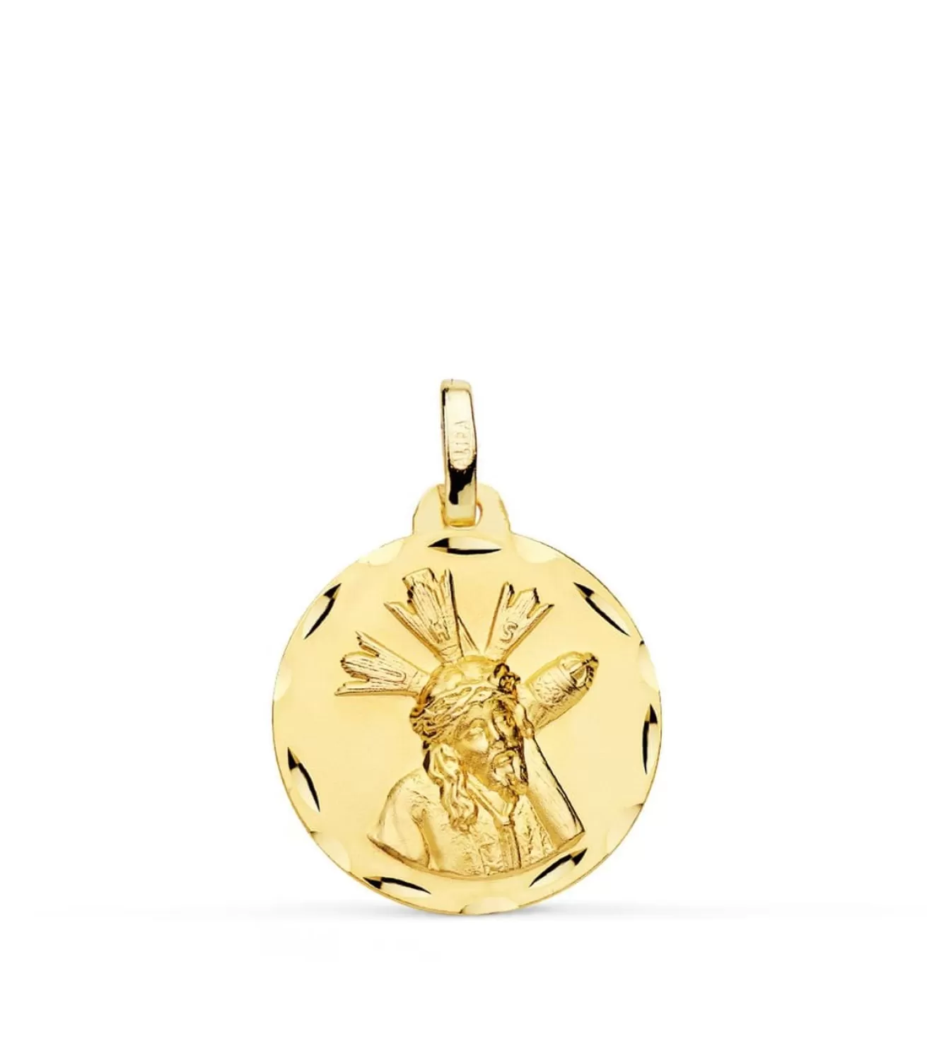 Medalla Jesus Del Gran Poder 18K 18Mm Tallada<Alda Joyeros Outlet
