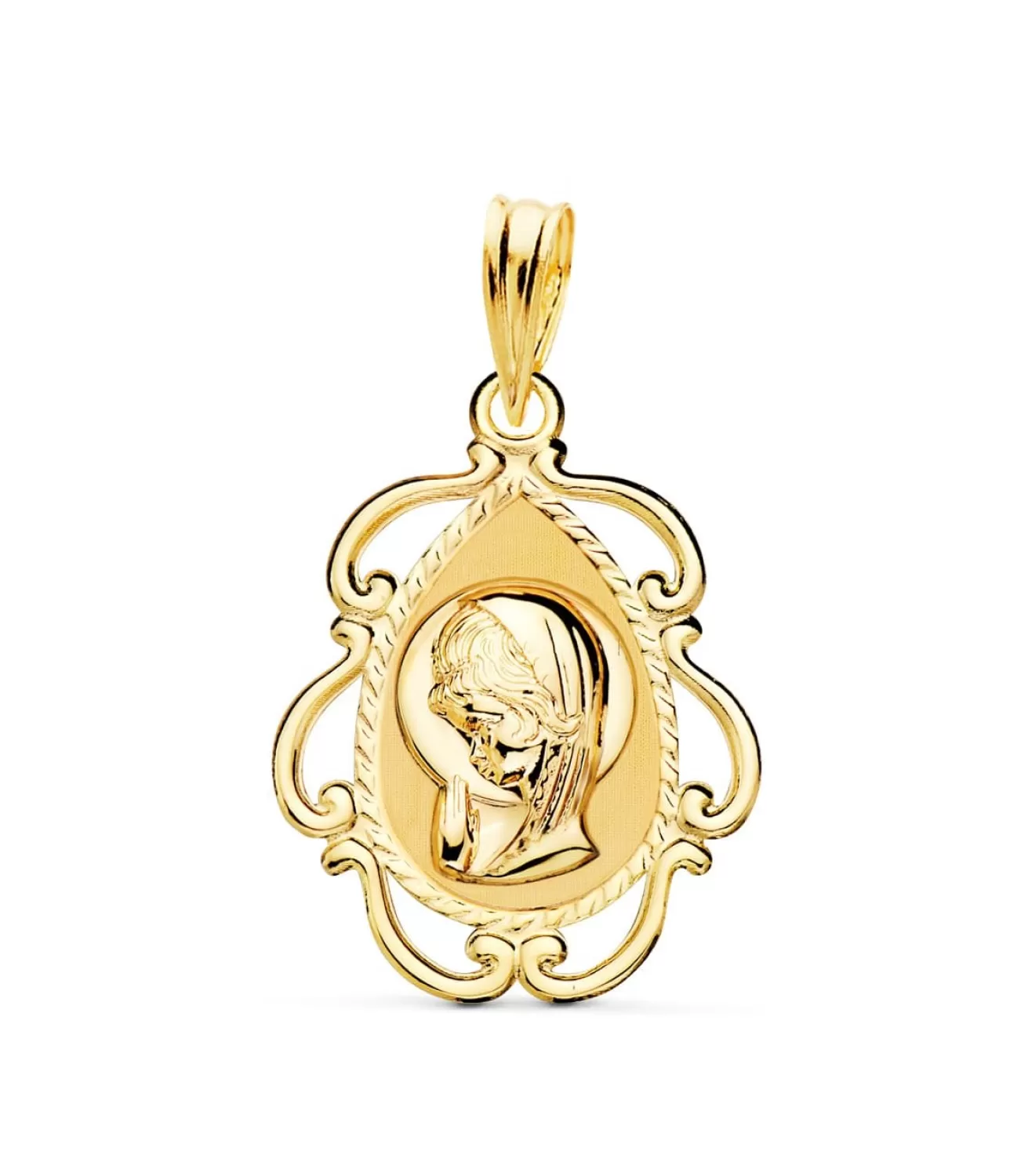 Medalla Marco Virgen Niña Oro 18K 22Mm<Alda Joyeros Online