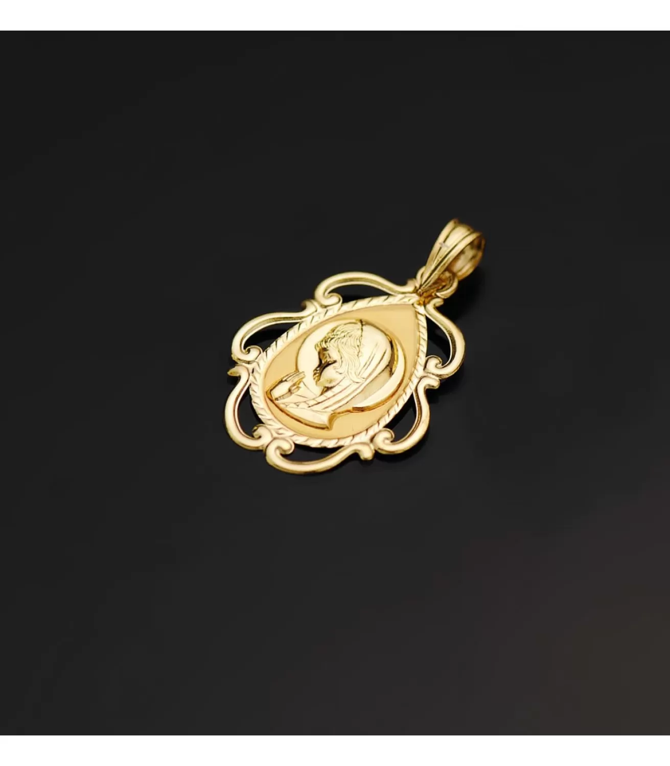 Medalla Marco Virgen Niña Oro 18K 22Mm<Alda Joyeros Online