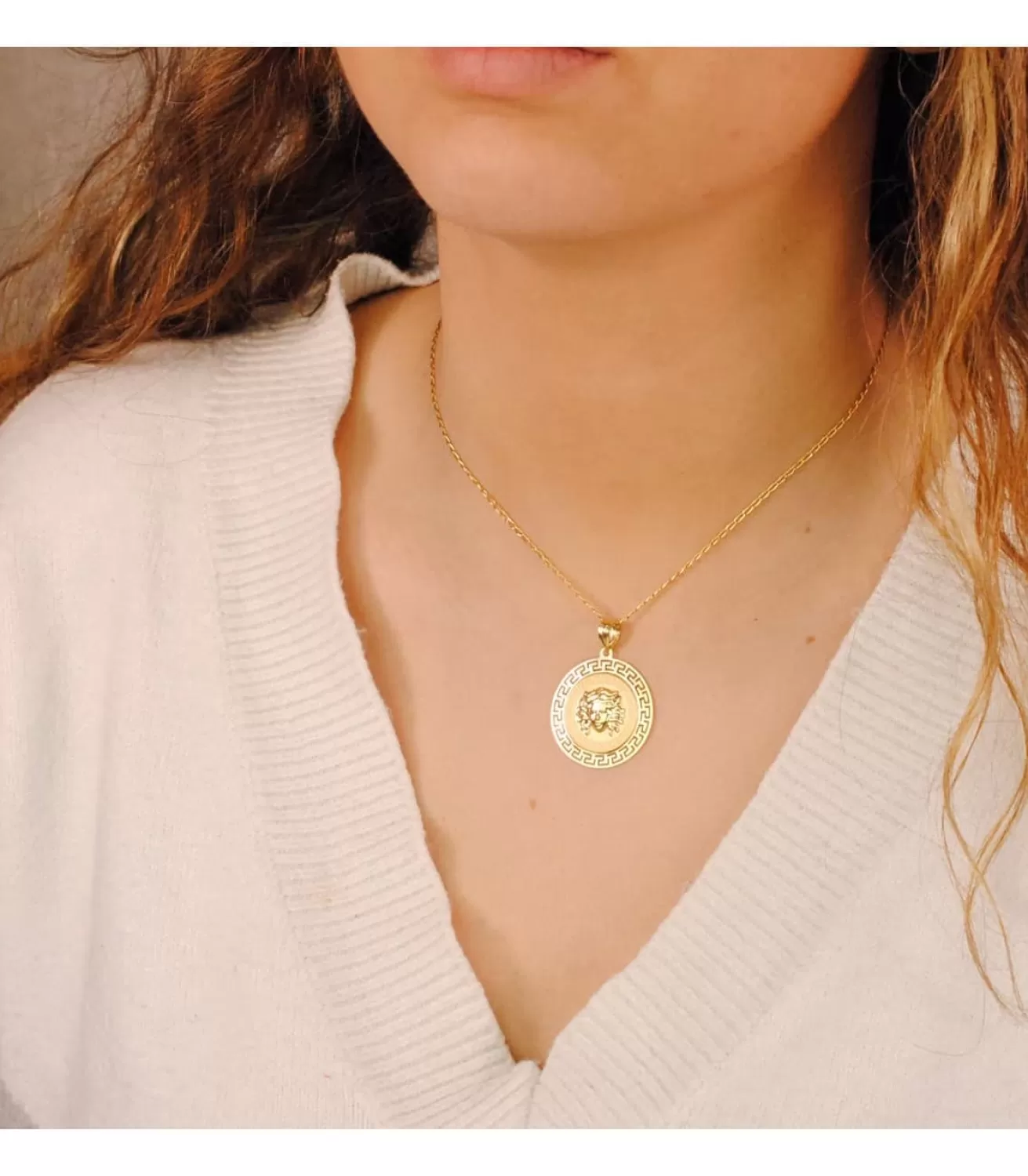 Medalla Medusa Oro Amarillo 18K 33 Mm Greca<Alda Joyeros Sale