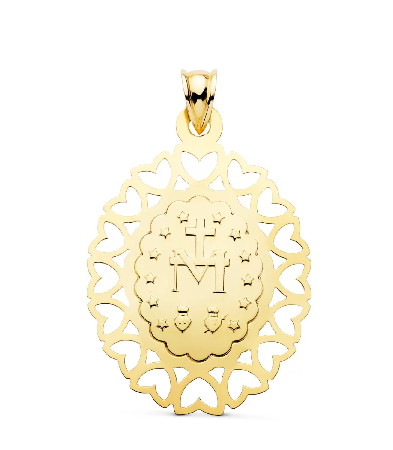 Medalla Milagrosa Oro 18K 40 Mm Cerco Corazon<Alda Joyeros Cheap