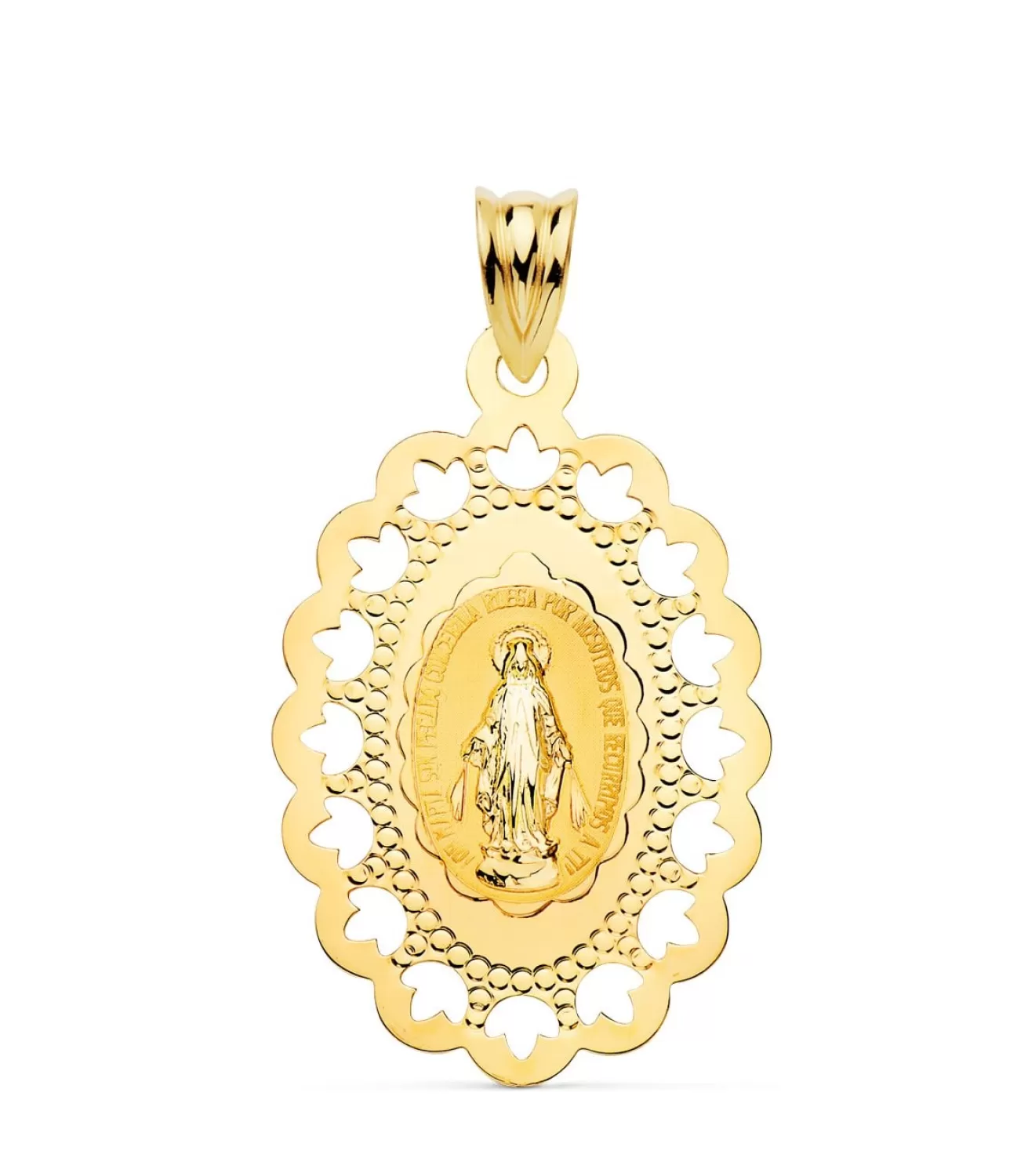 Medalla Milagrosa Oro 18K Cerco Calado 30 Mm<Alda Joyeros Hot