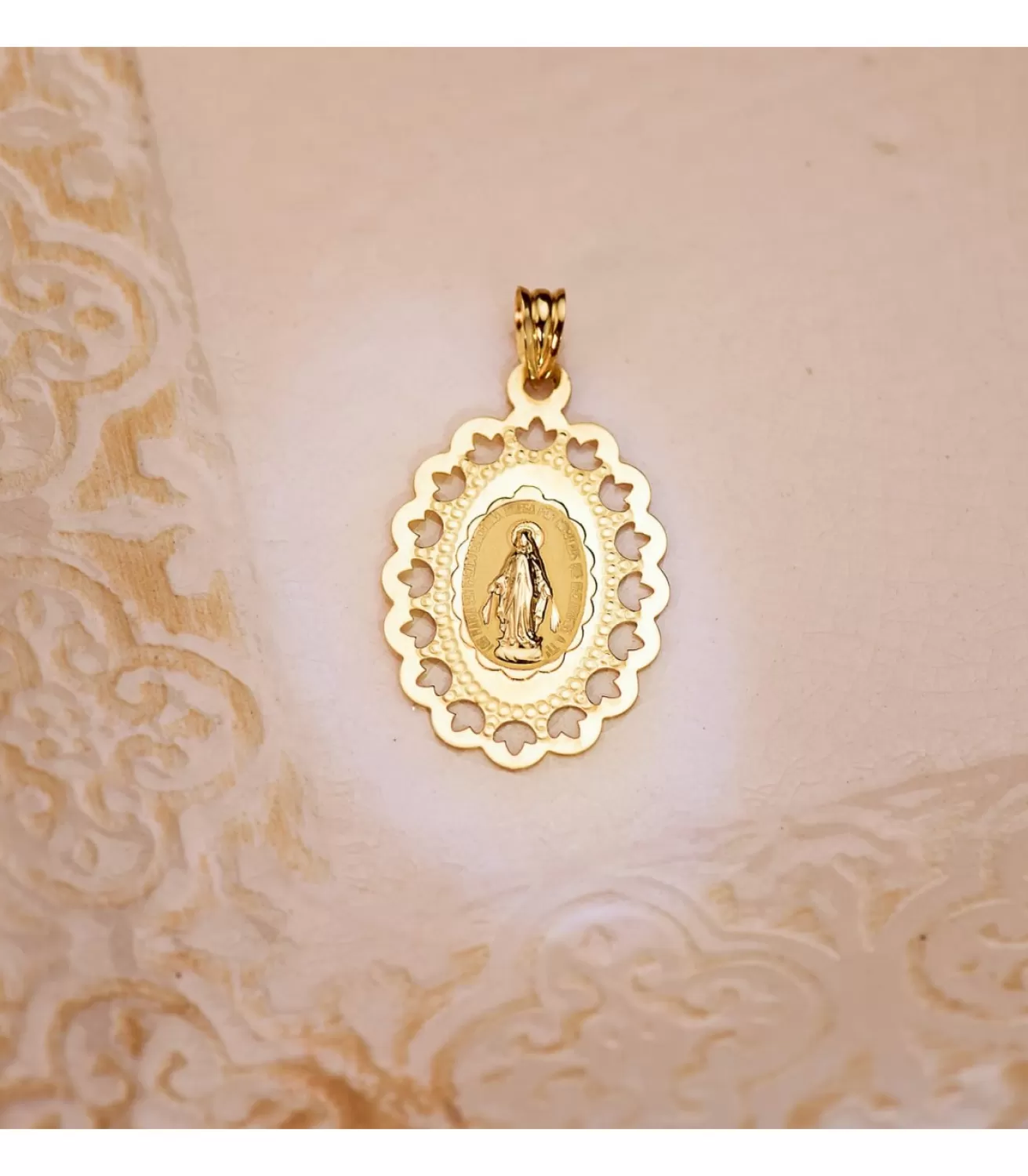 Medalla Milagrosa Oro 18K Cerco Calado 30 Mm<Alda Joyeros Hot