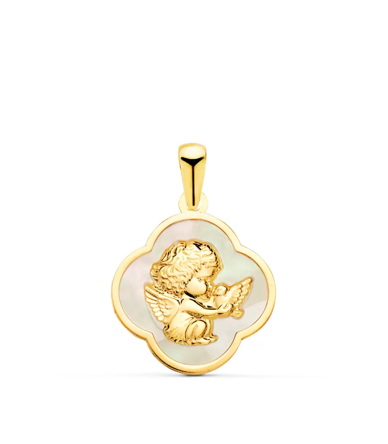 Medalla Nacar Ángel Y Paloma Oro Amarillo 18K<Alda Joyeros Store