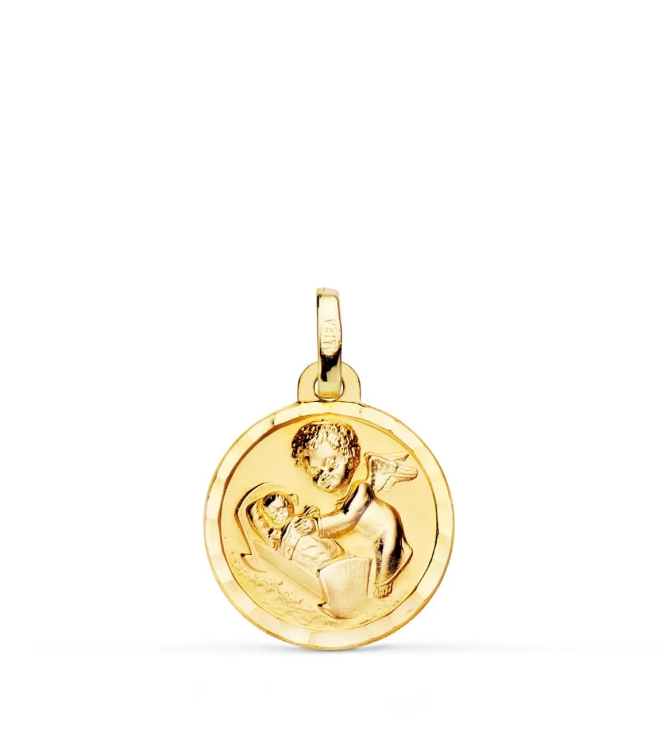 Medalla Ángel De La Guarda Dulces Suenos Oro 18K 15 Mm<Alda Joyeros Hot