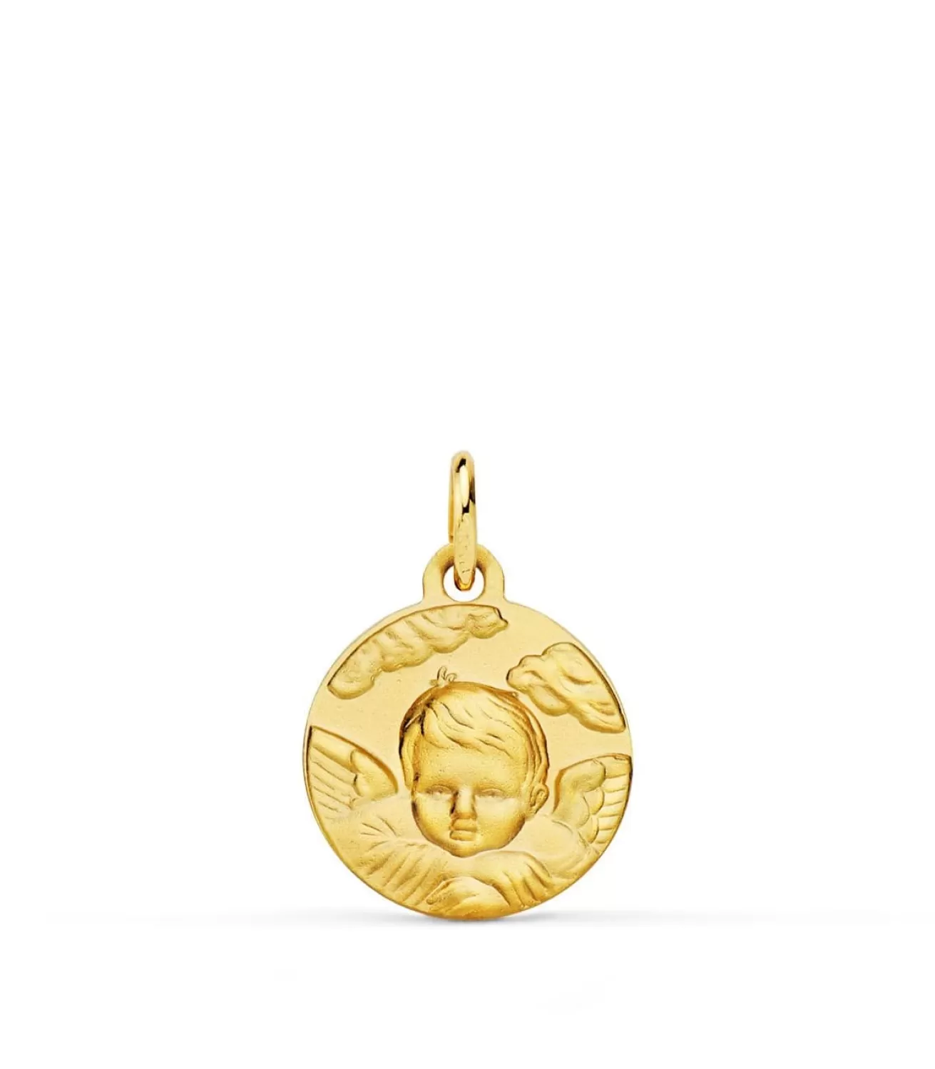 Medalla Ángel Nube Oro 18K 14Mm Mate<Alda Joyeros Clearance