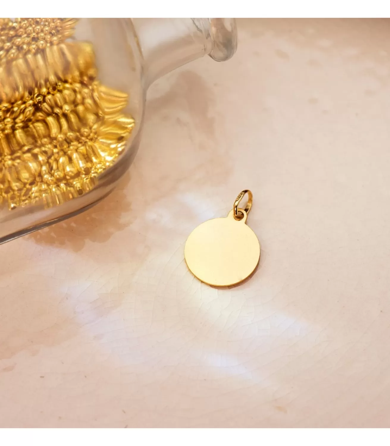 Medalla Ángel Nube Oro 18K 14Mm Mate<Alda Joyeros Clearance
