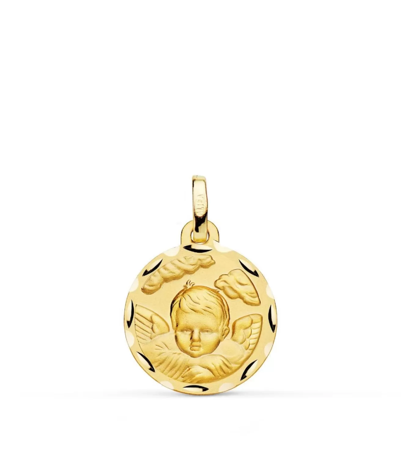 Medalla Ángel Nube Oro 18K 16Mm Tallada<Alda Joyeros Clearance