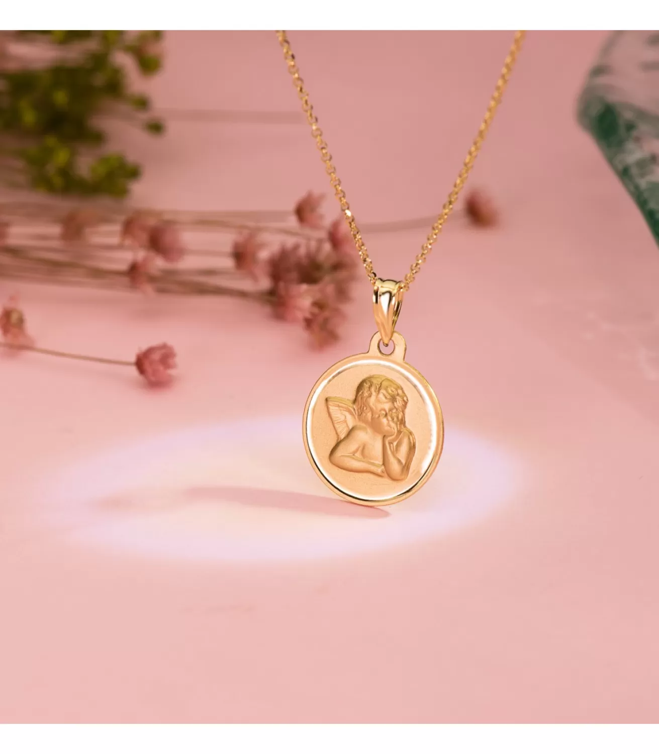 Medalla Ángel Querubin Oro 18K Bisel 16Mm<Alda Joyeros Cheap