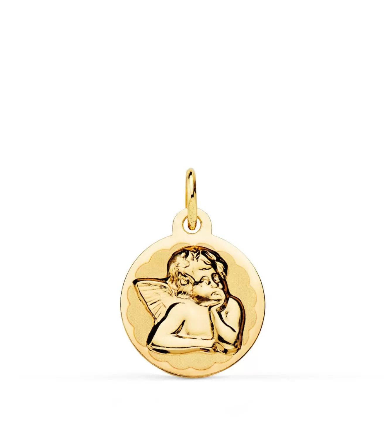 Medalla Ángel Querubin Oro 18K Brillo 14Mm<Alda Joyeros Flash Sale